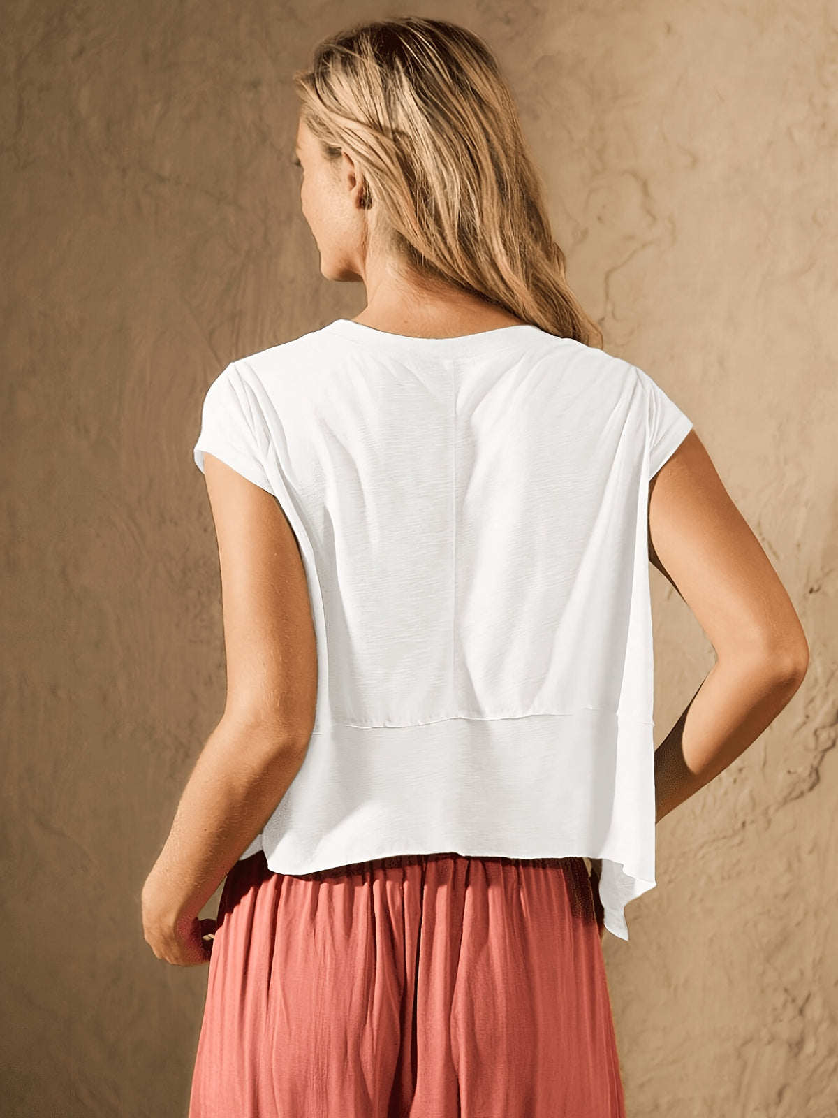 Boxy Cropped Sports Tee - White