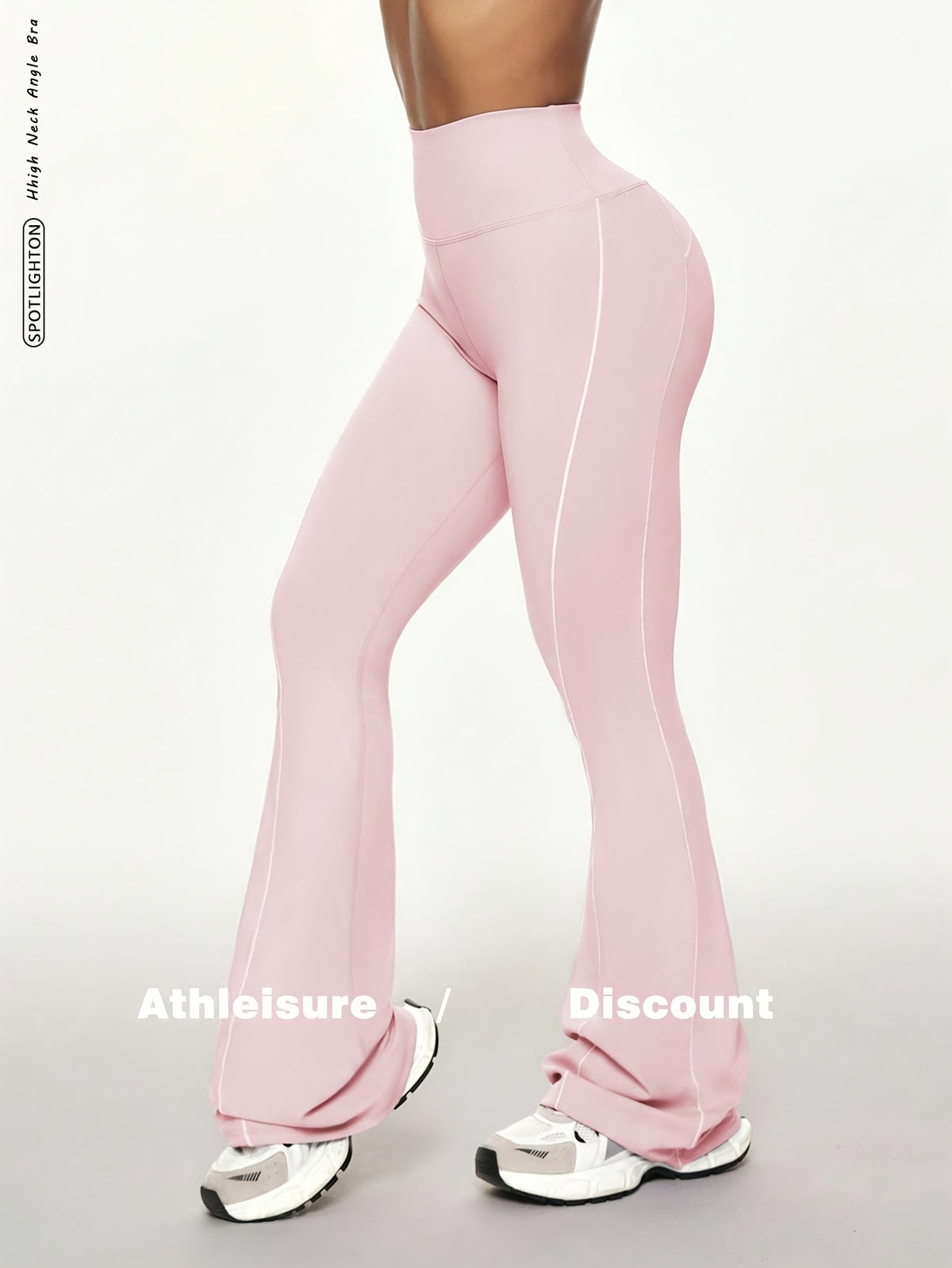 Contour Seam Flare Pants - Pink