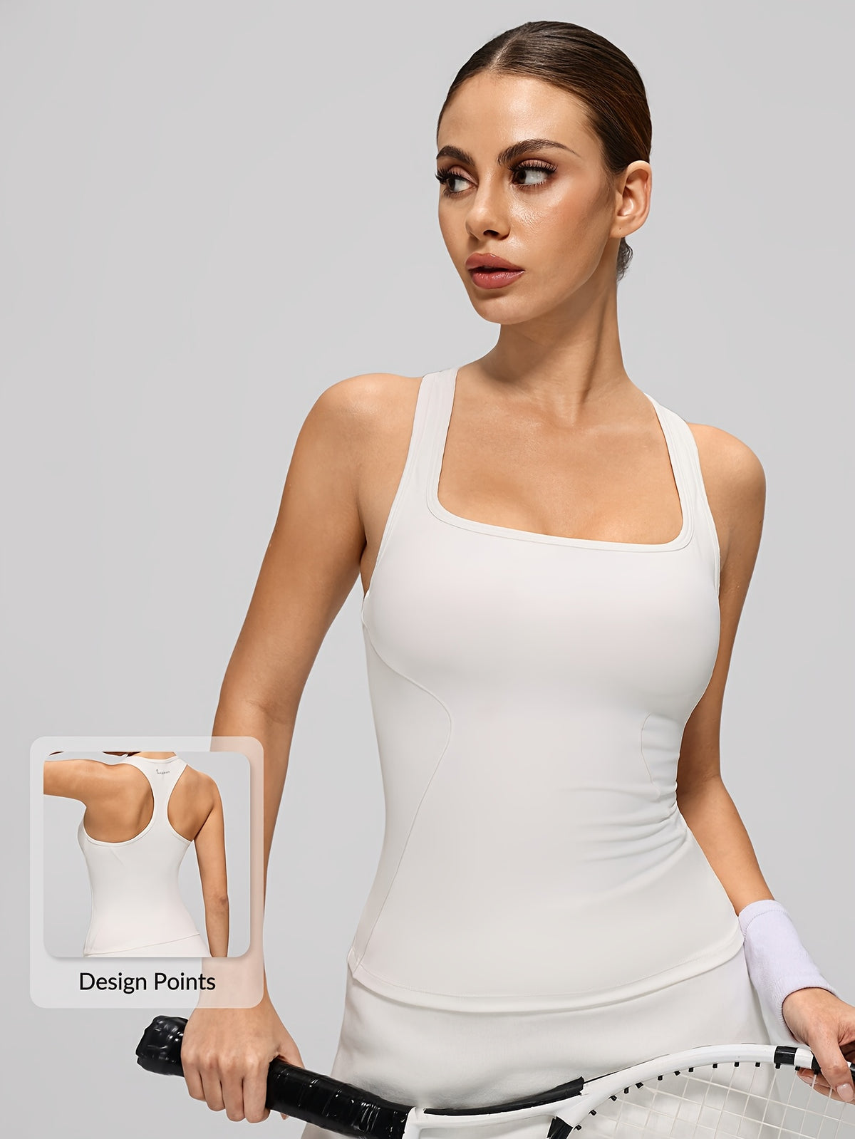 Form Fitting Sports Cami - Milky