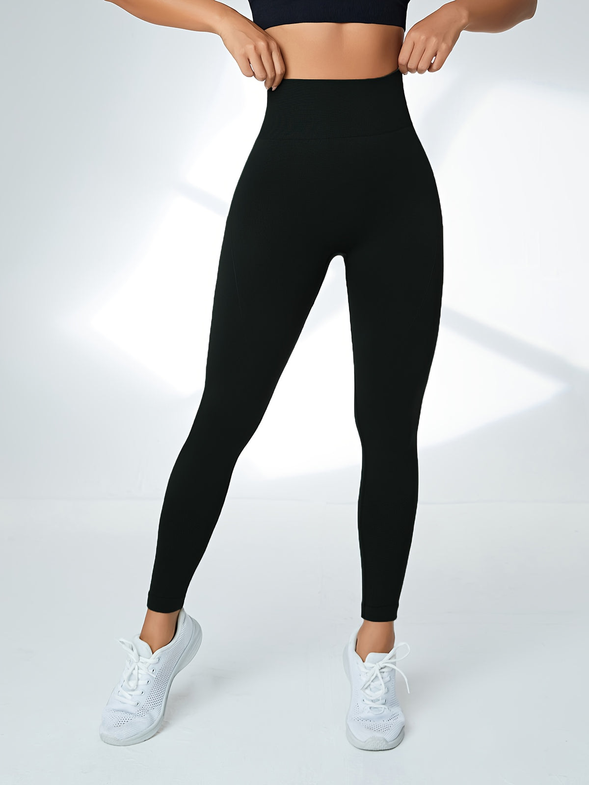 2 Pack Polka Dot Wide Waistband Leggings - Black & Dark Grey