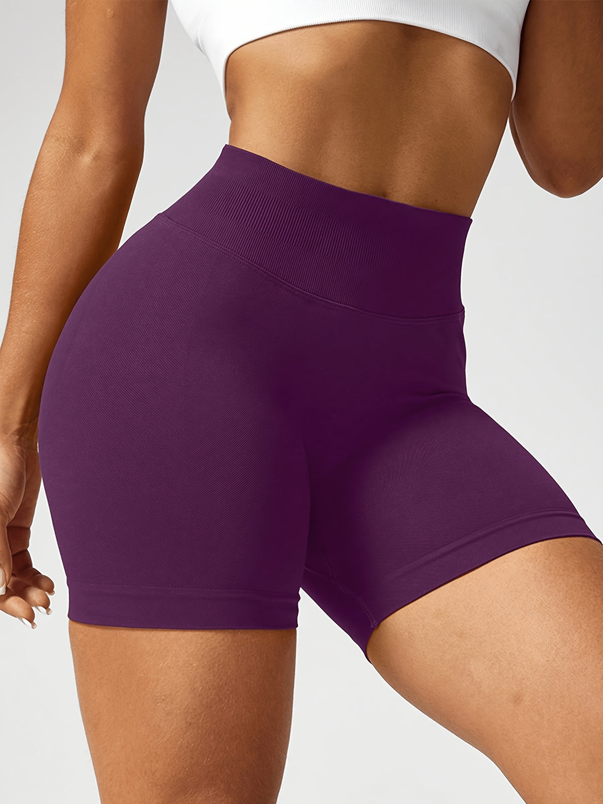 2 Pack Ribbed Shorts & Leggings - Plum