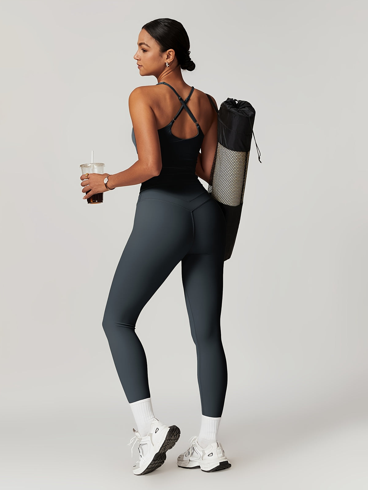 Strappy Tank & Pants Set - Slate Grey