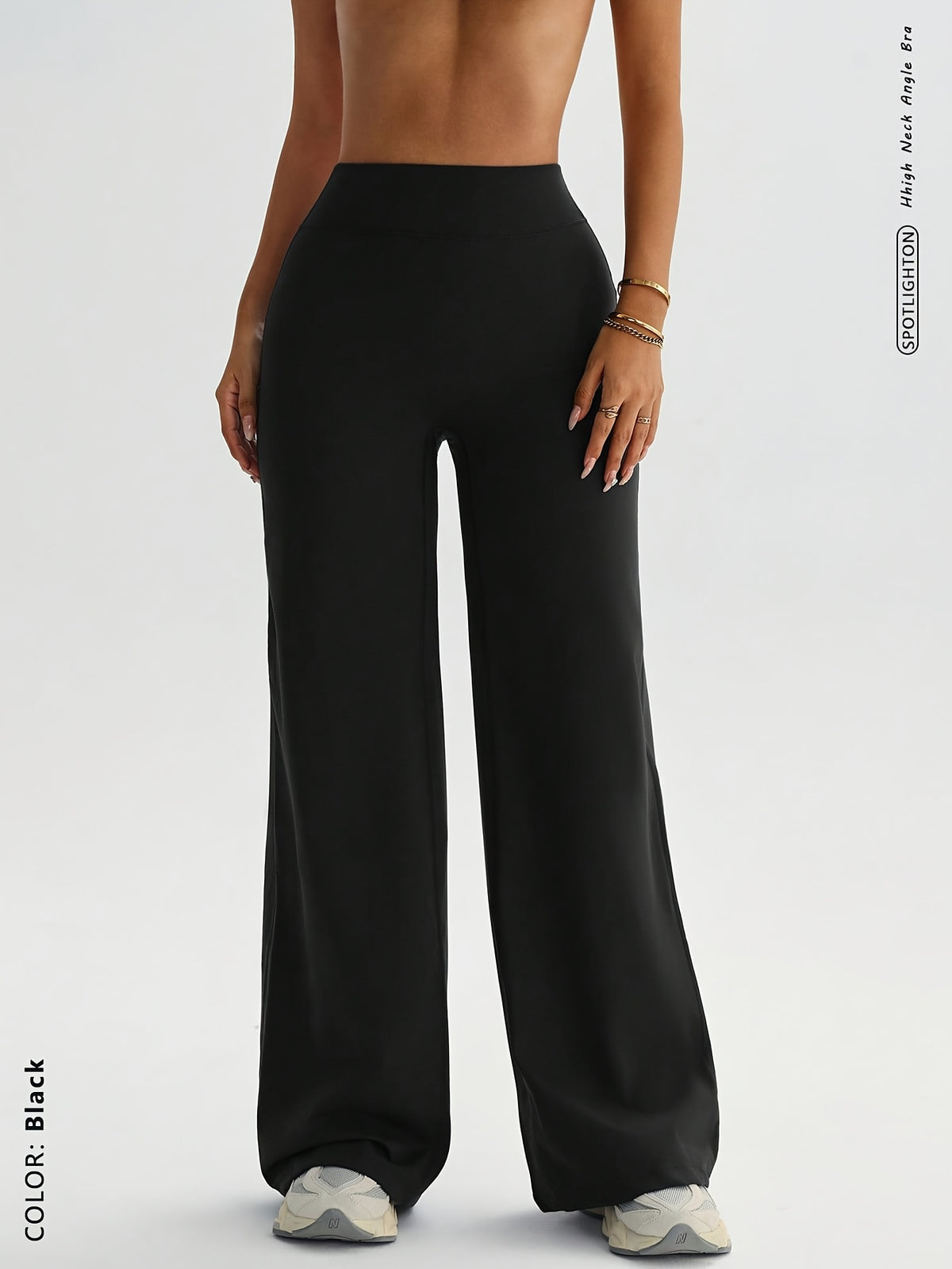 High Waist Flare Yoga Pants - Black