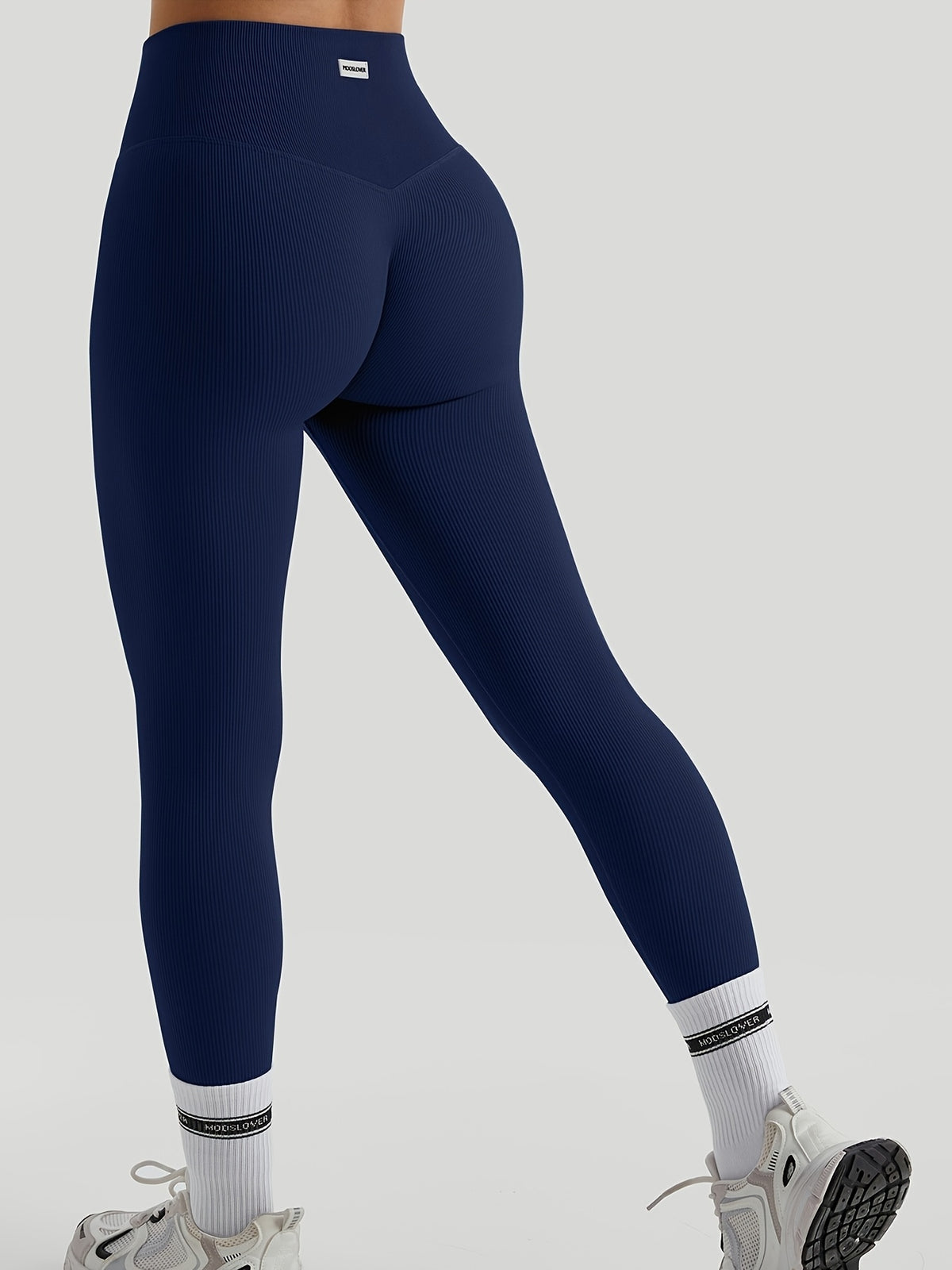 2 Pack Ribbed Tummy Control Leggings - Navy & Olive Green