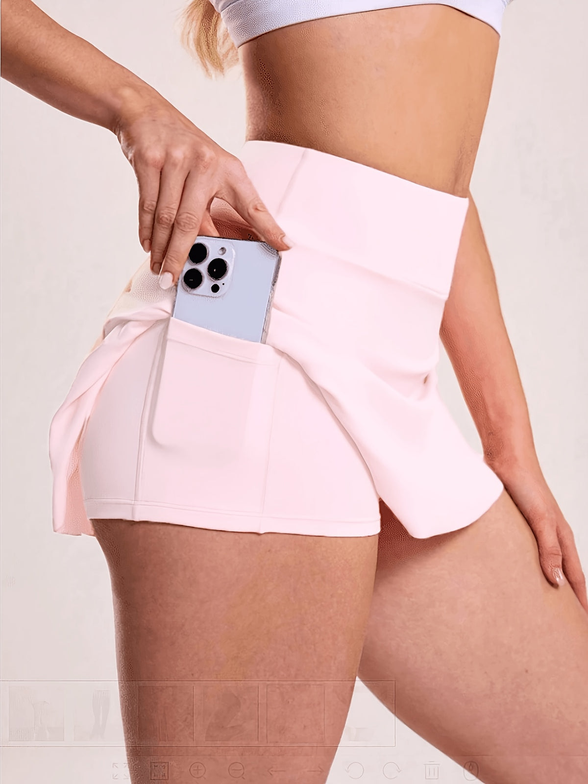 Contrast Trim Pocket Tennis Skirt - Light Pink