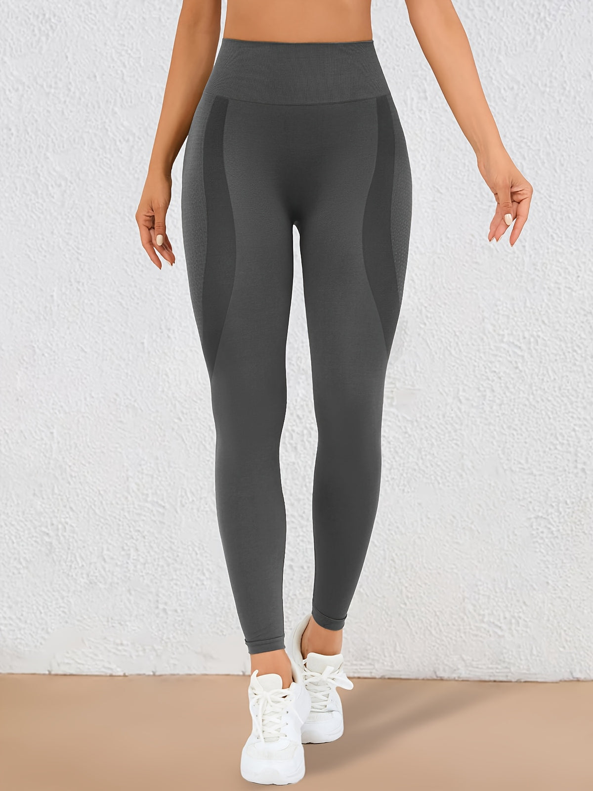 Wide Waistband Lifting Leggings - Dark Grey