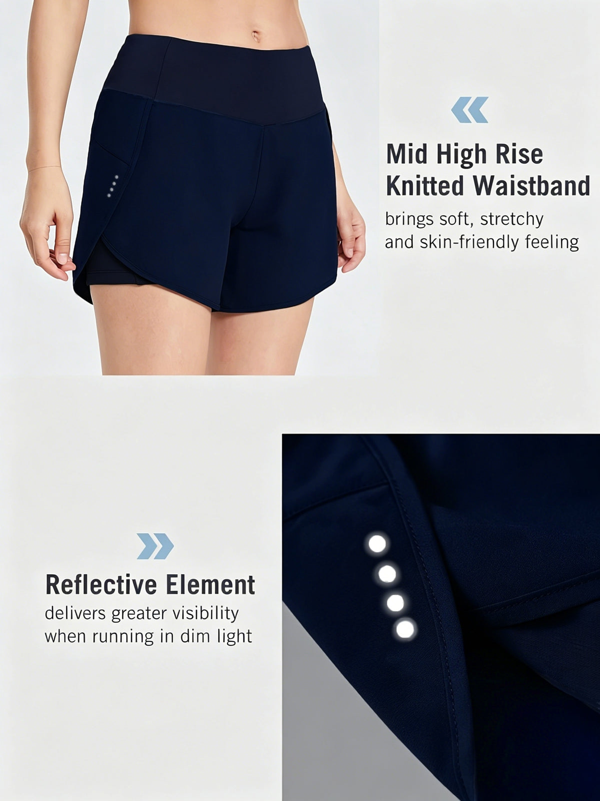 Pocket Anti-Sheer High Waist Running Shorts - Purplish Blue