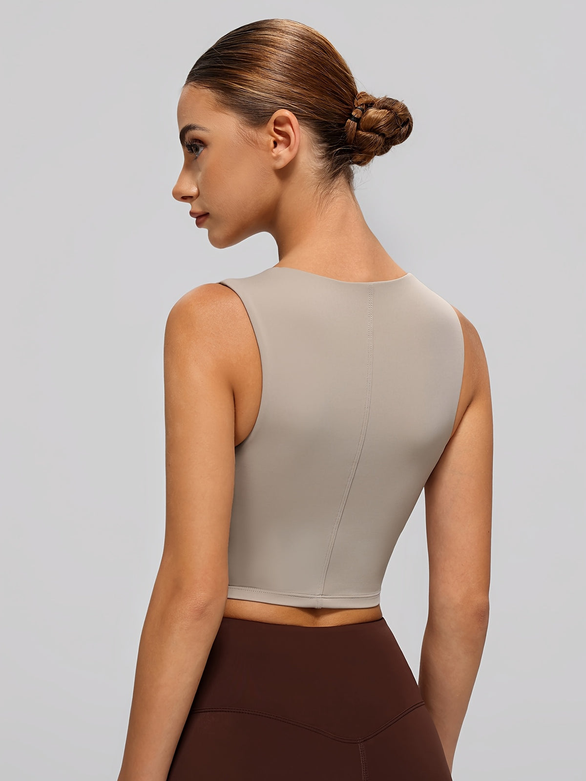 Cropped Yoga Cami - Khaki