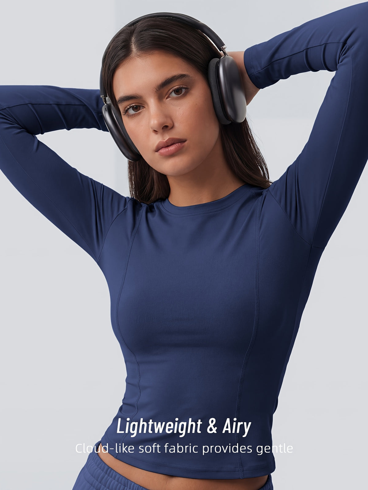 Full Length Compression Long Sleeve Top - Navy