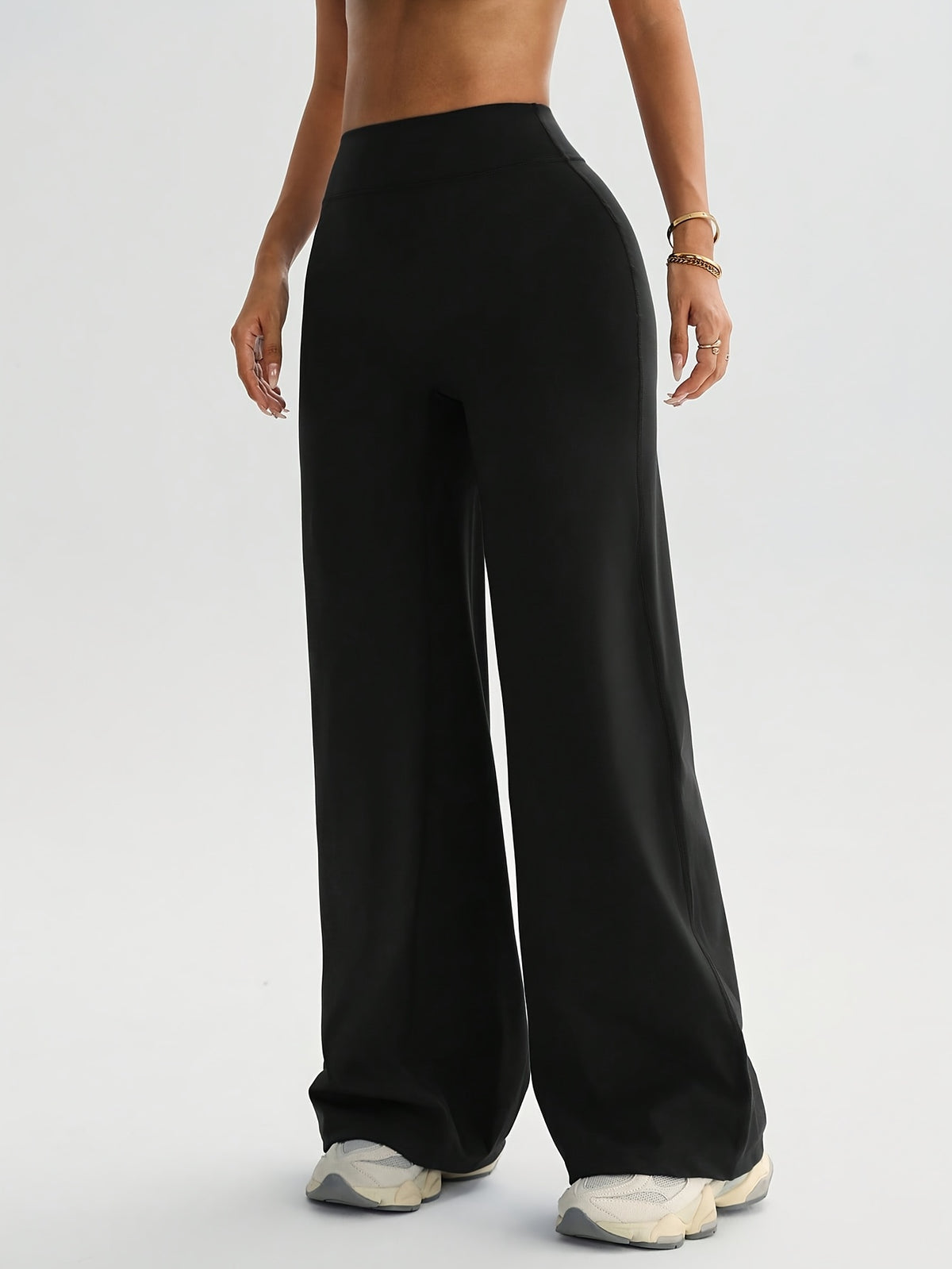 High Waist Flare Yoga Pants - Black