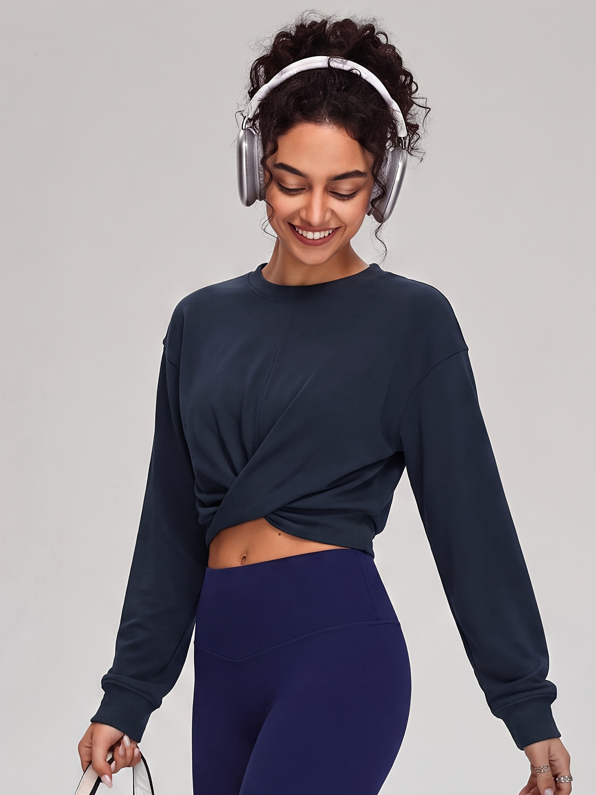 Knot Front Long Sleeve Top
