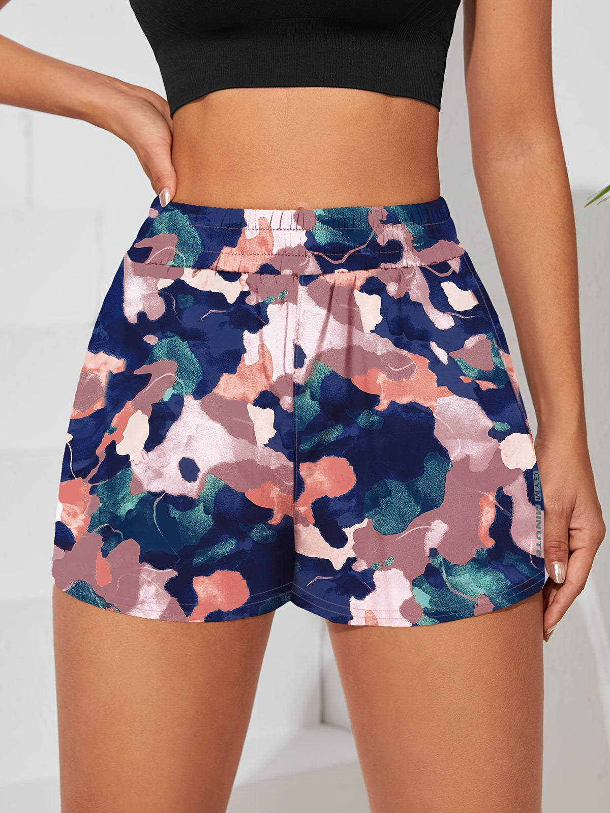 Casual Sporty Shorts - Purple Print
