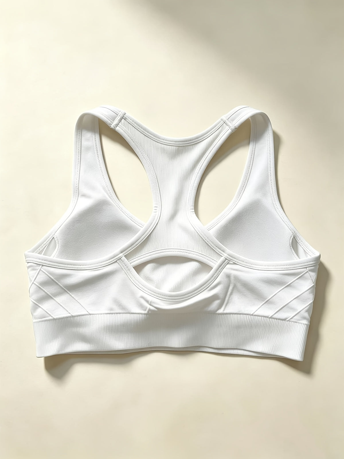 I-Shaped Hollow Back Sports Bra - White