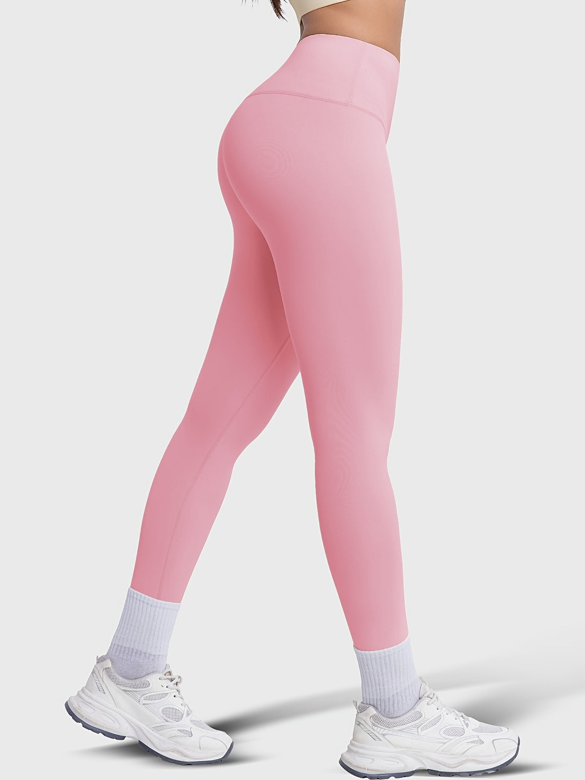 Crew Neck Tee & Leggings Set - Pink