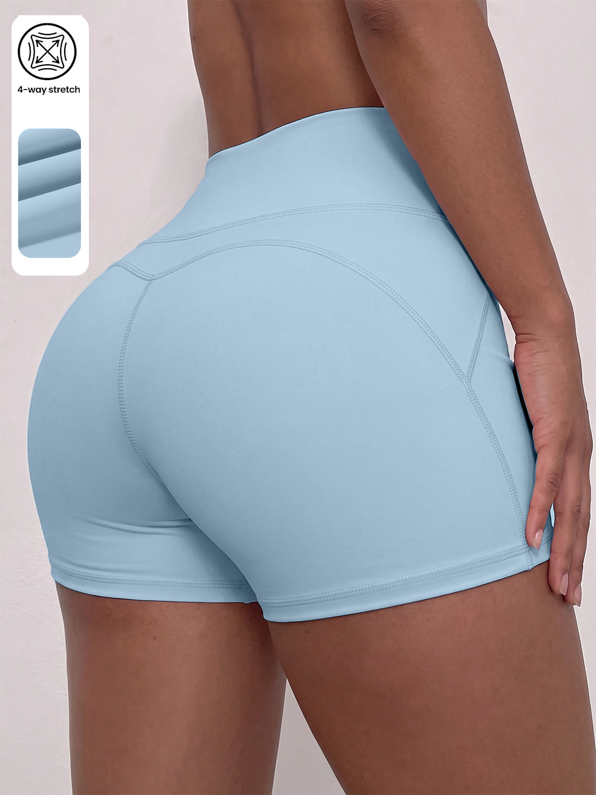 Quick Dry Lifting Tight Workout Shorts - Sky Blue