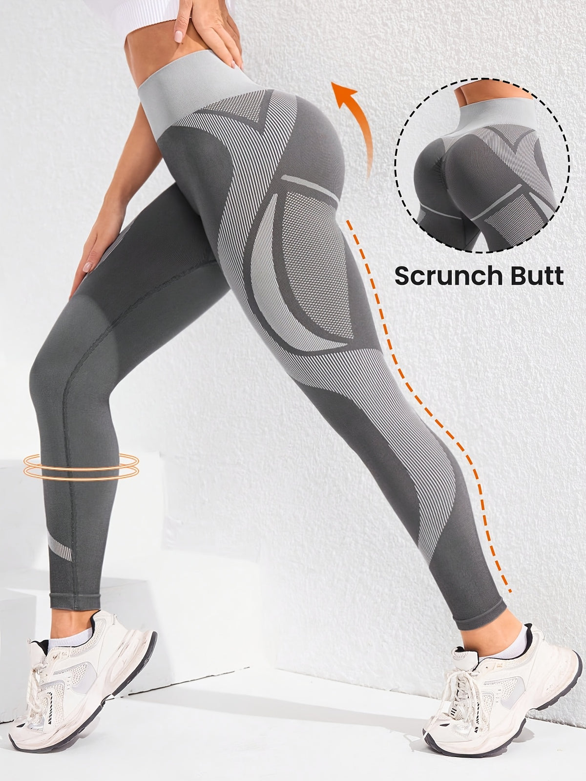 Contrast Panel Sculpt Leggings - Grey