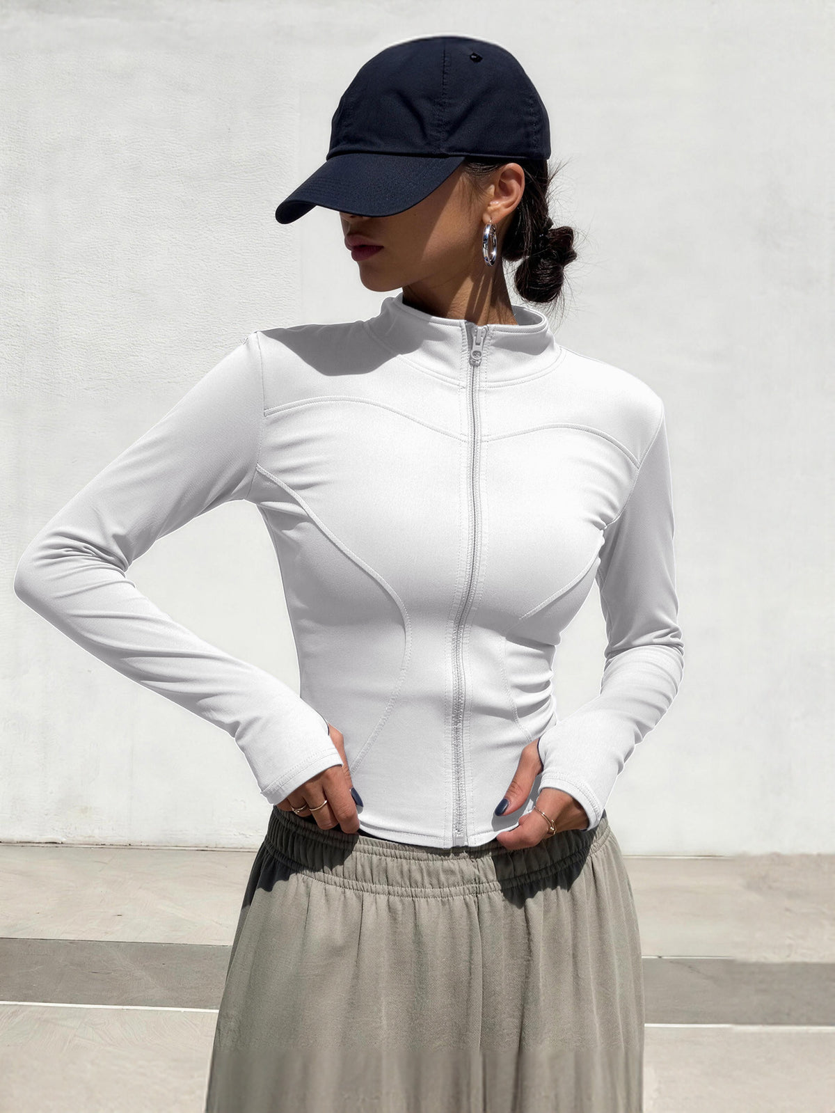 3 Pack Stand Collar Full Zip Jackets - White