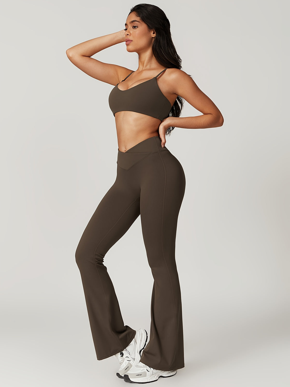 Cropped Cami & Pants Set - Coffee