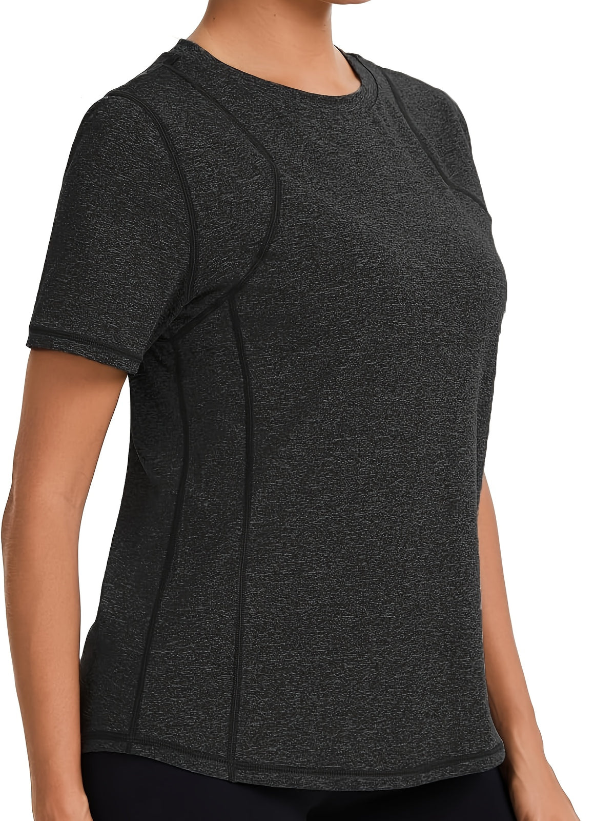 Triangle Mesh Back Sports Tee - Black Gray