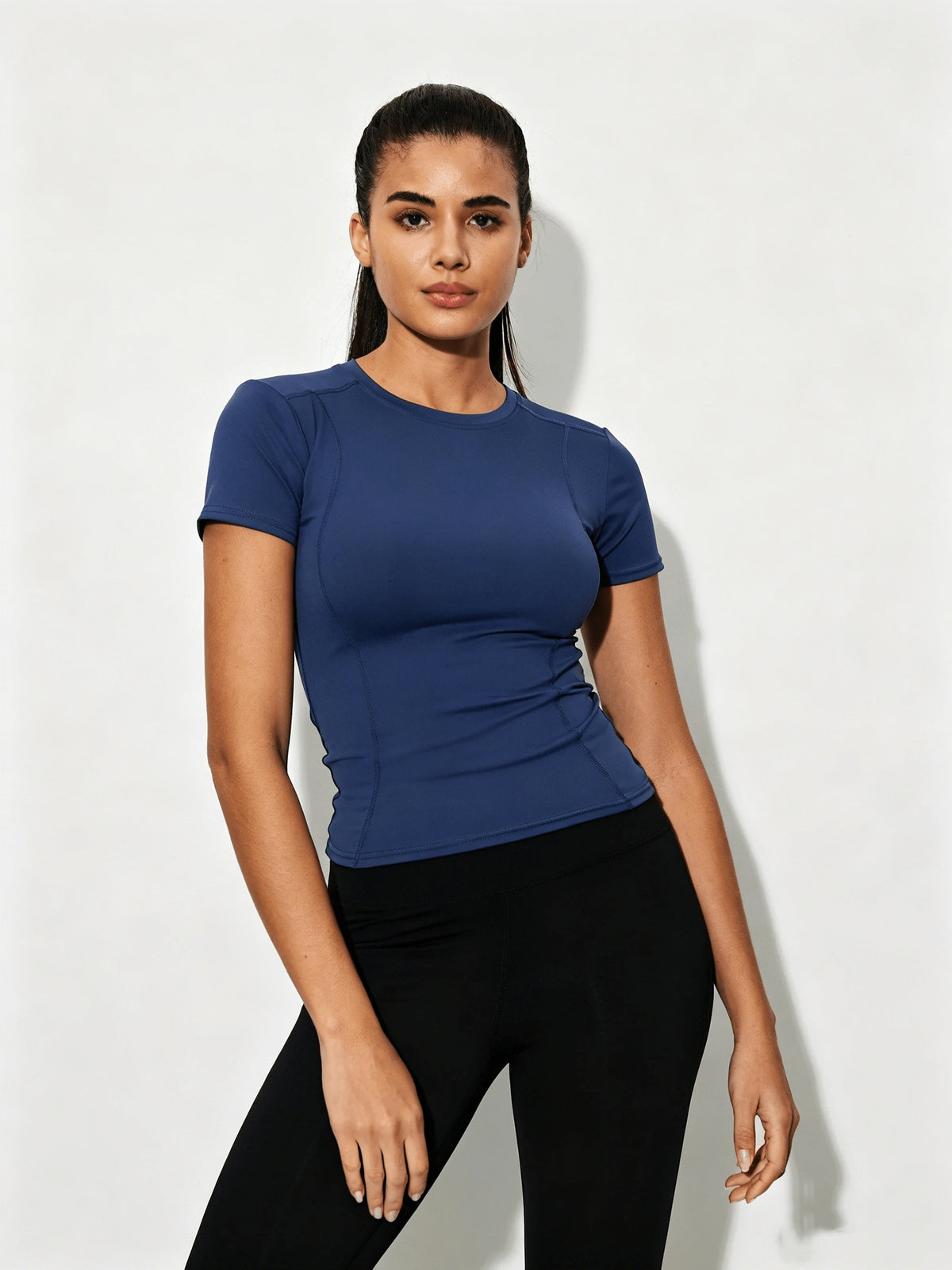 Contrast Line Quick Dry Sport Tee - Navy