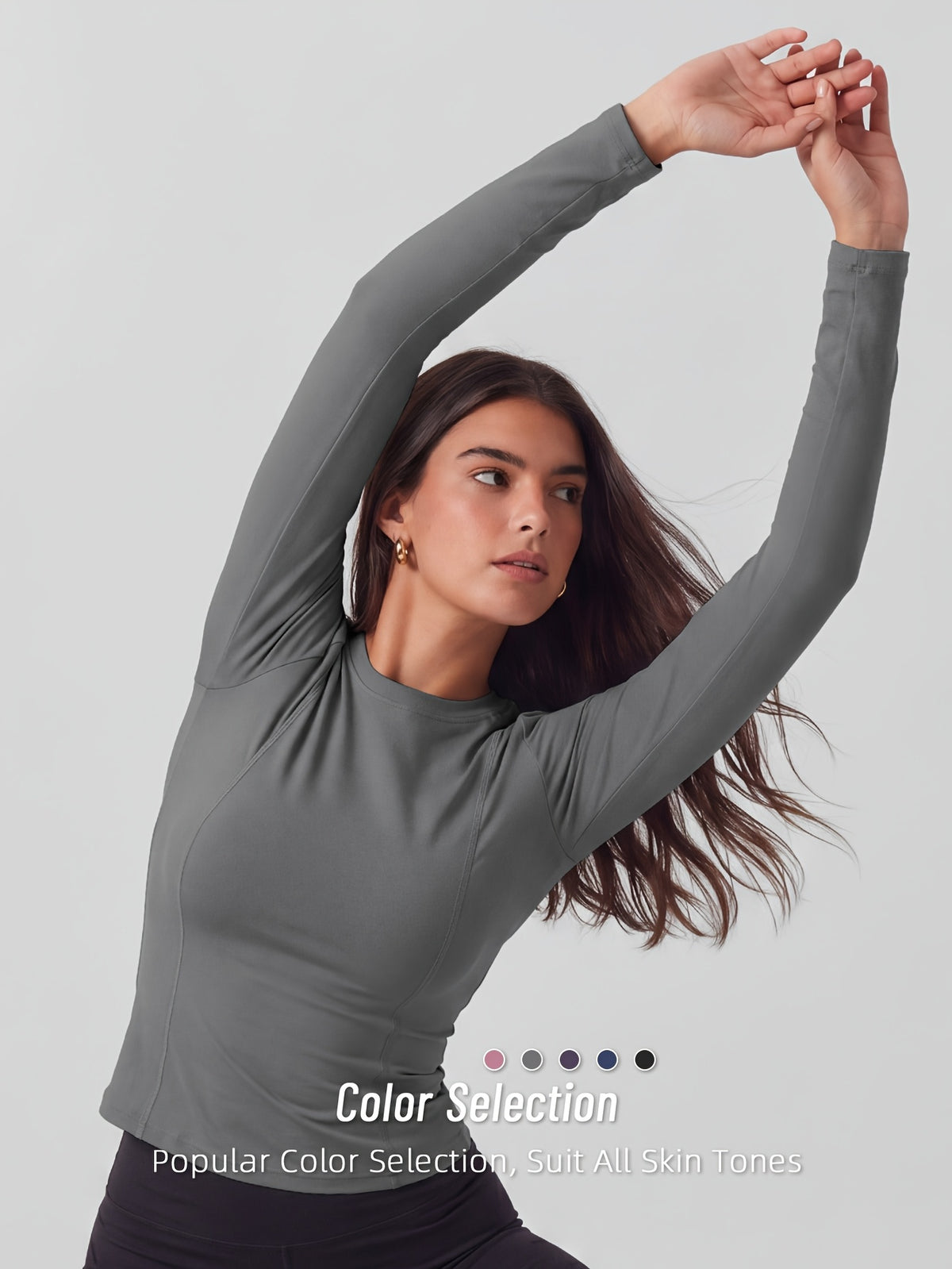 Full Length Compression Long Sleeve Top - Grey