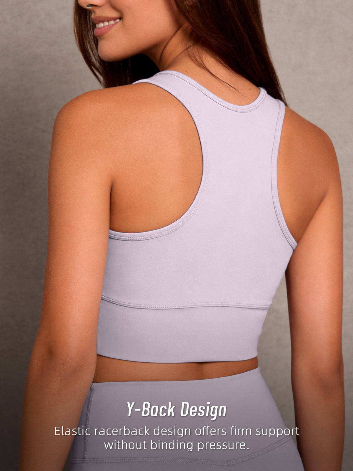 Open Back Padded Sports Tank - Light Purple
