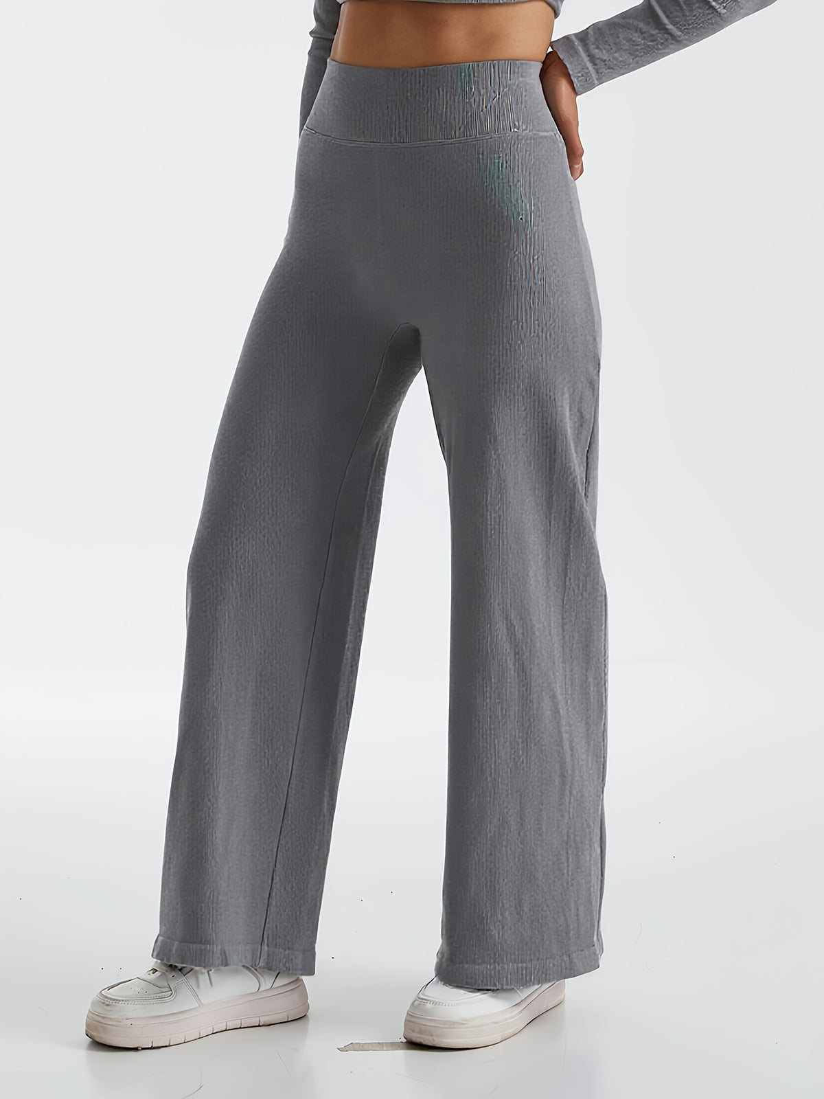 Quick Dry Straight Leg Yoga Pants - Grey