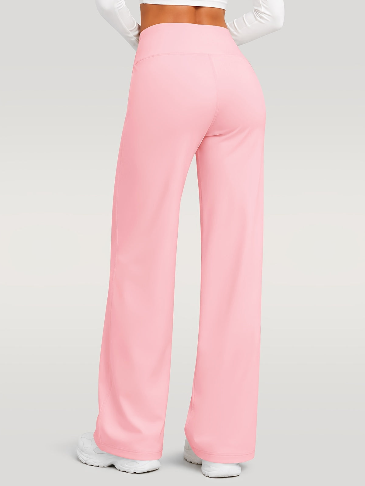 Draped Wide Leg Pocket Pants - Pink