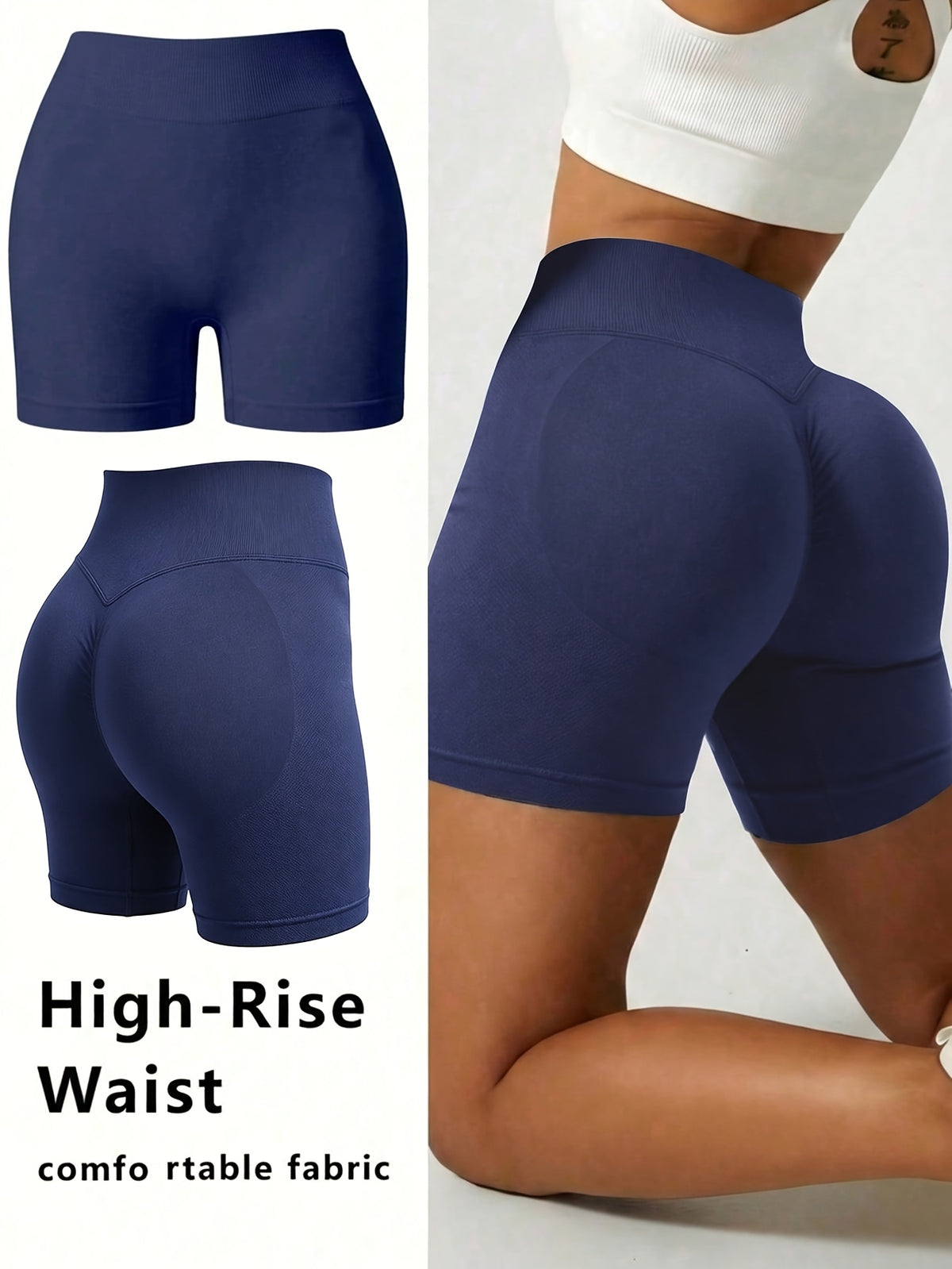 Scrunch Butt Sculpt Shorts - Navy