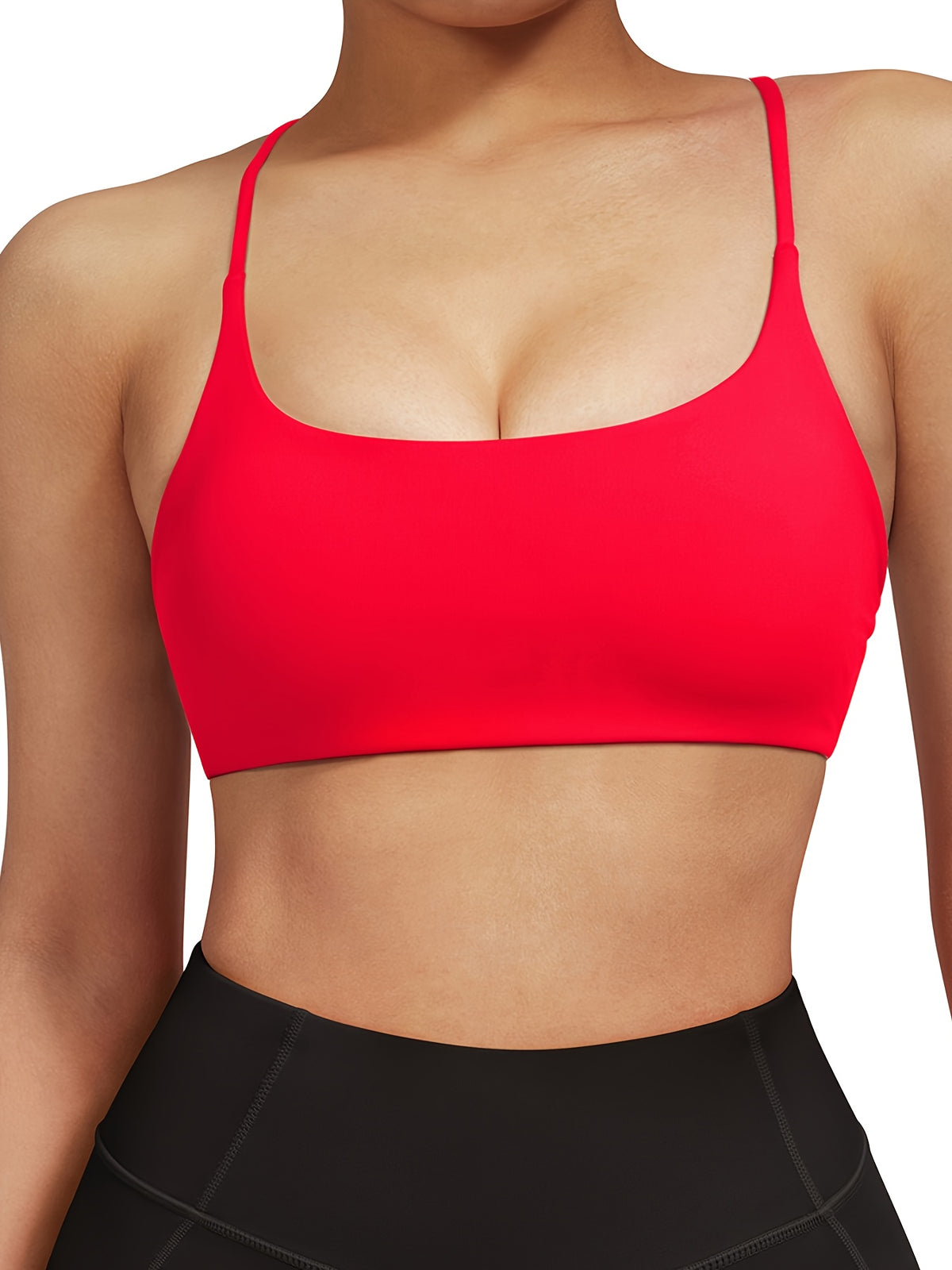 Short Cross Back High Impact Sports Bra - Red