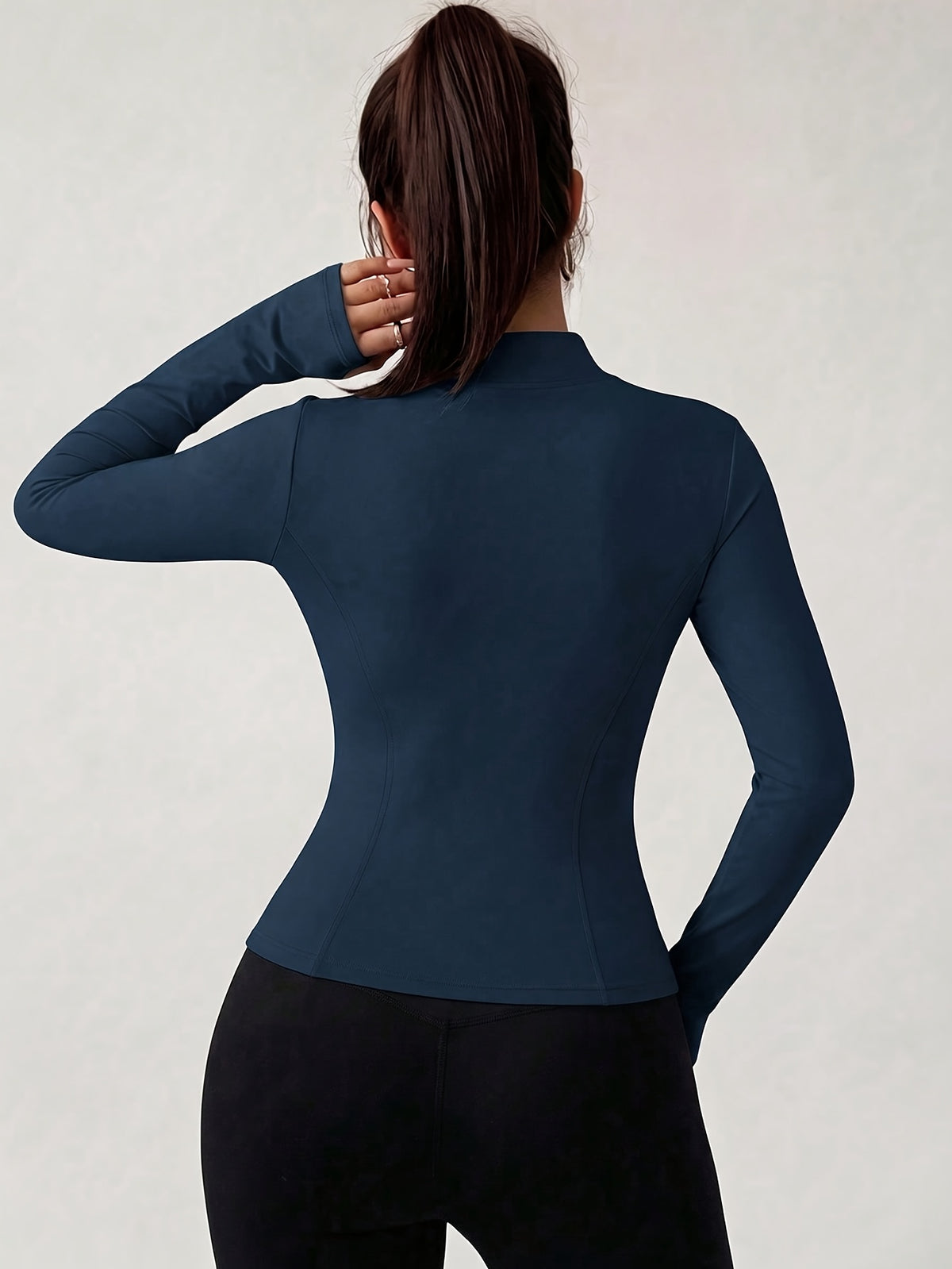 Slim Stand Collar Jacket - Navy