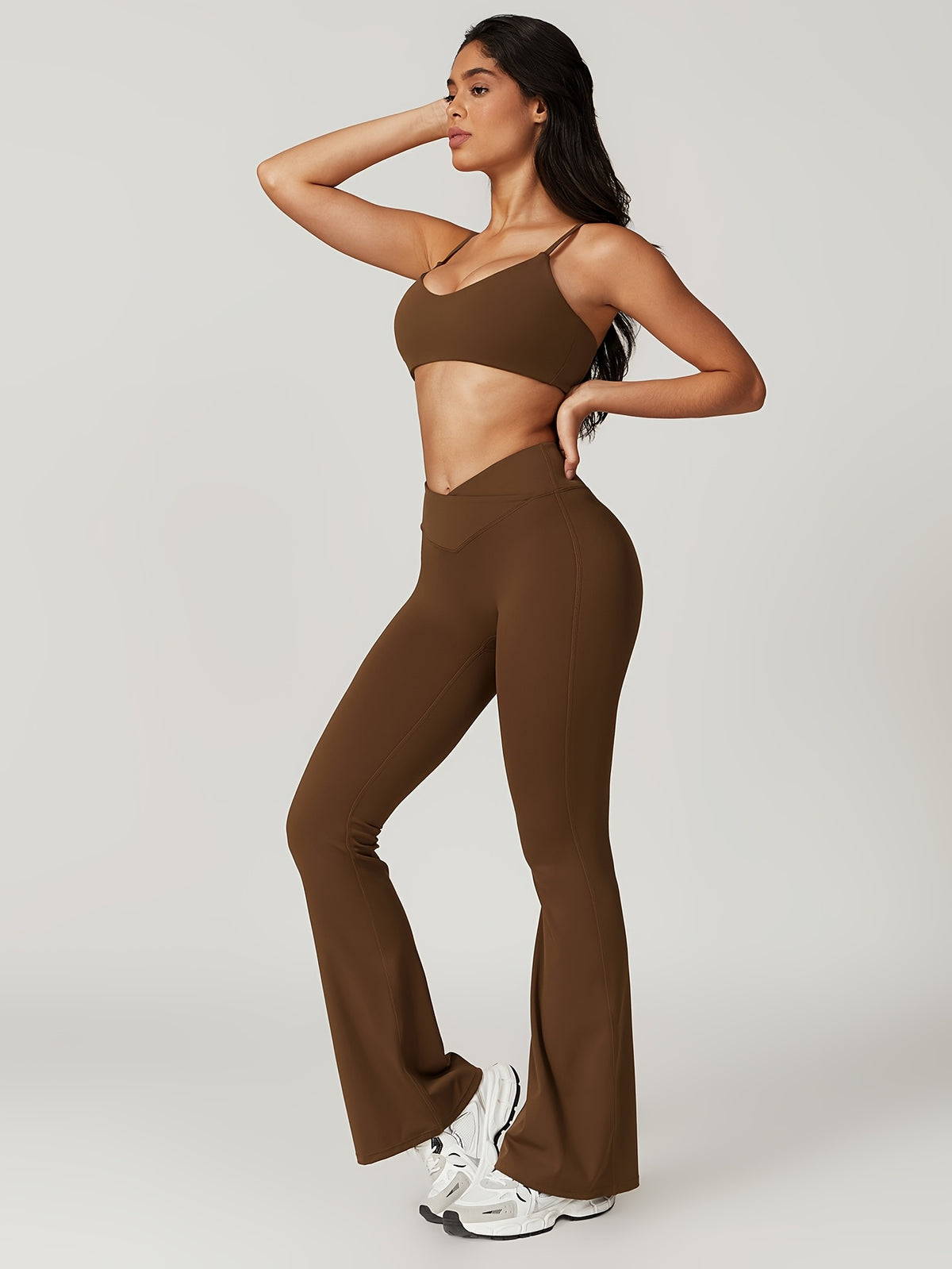 Cropped Cami & Pants Set - Olive Brown