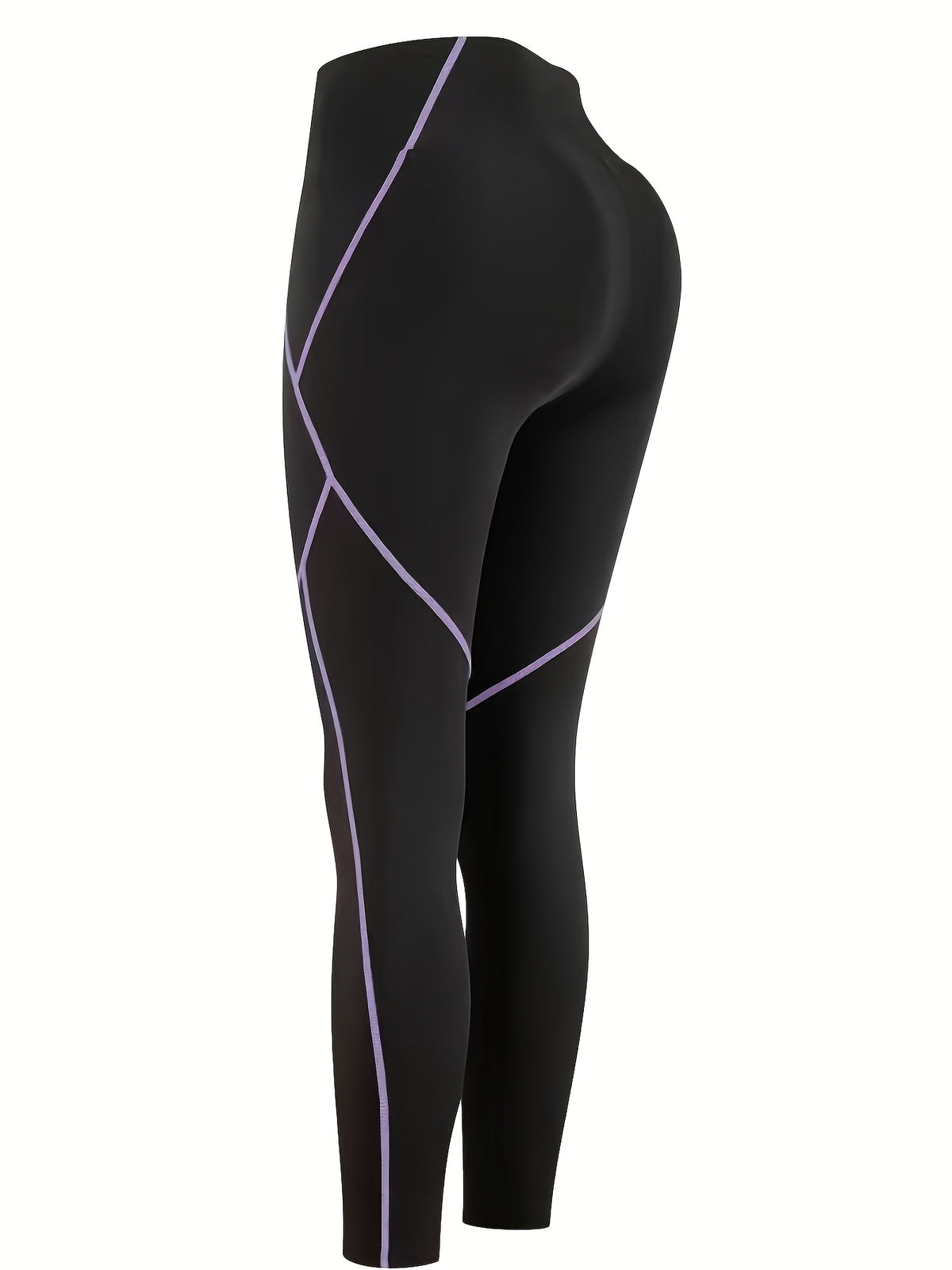 Racerback Tank, Bra & Pants 3 Piece Set - Black Purple