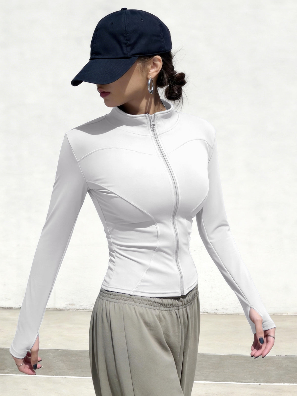 3 Pack Stand Collar Full Zip Jackets - White