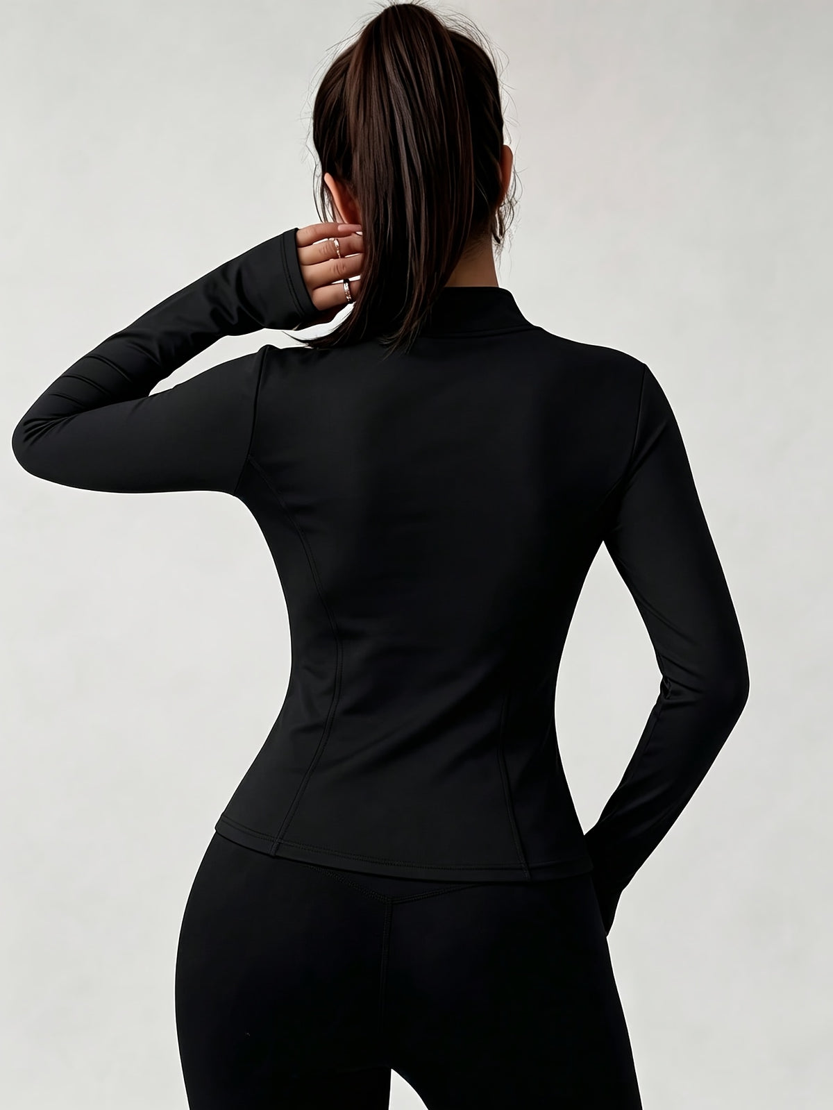 Slim Stand Collar Jacket - Black