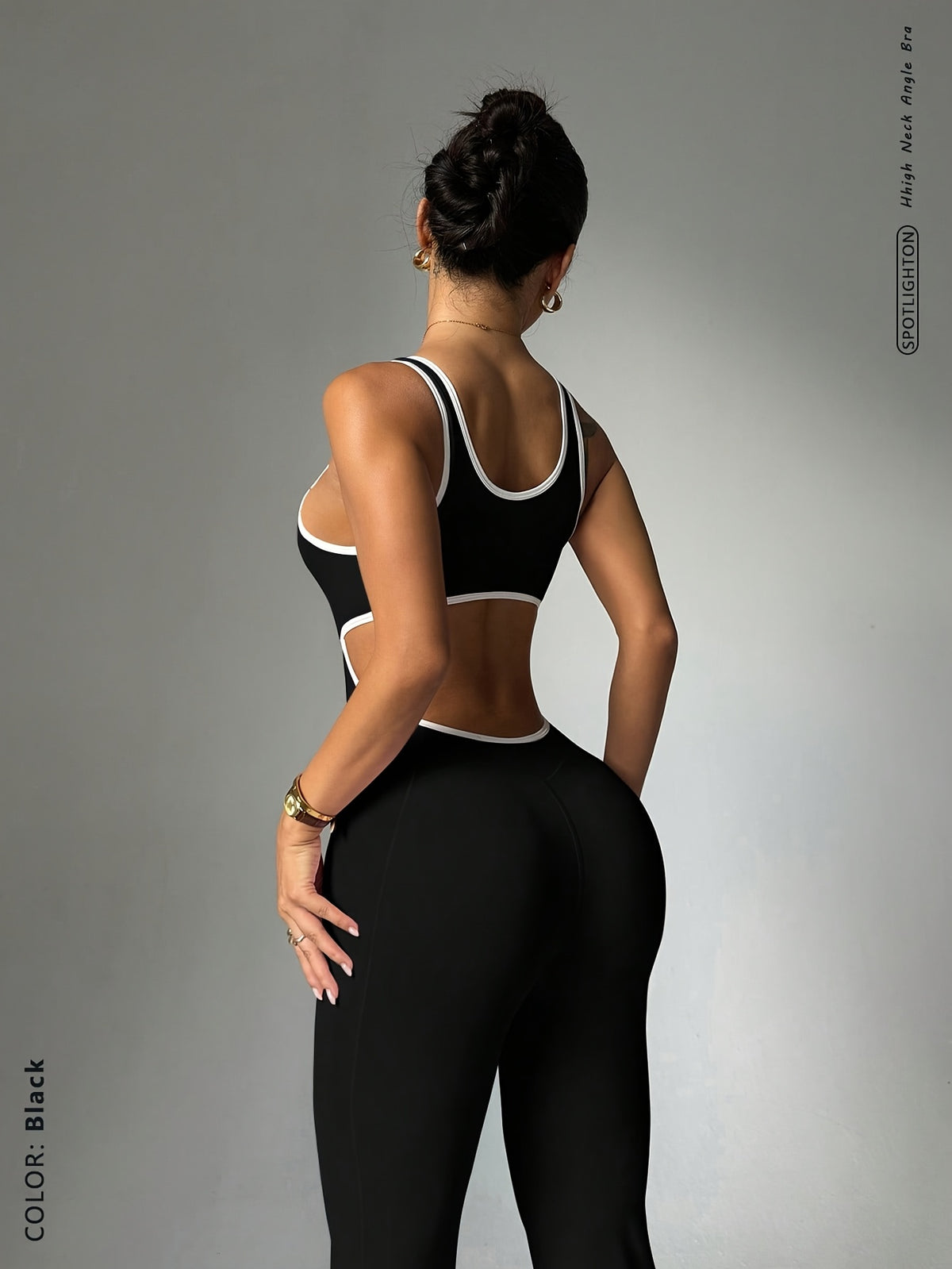 Cut Out Waist Flare Jumpsuit - Black