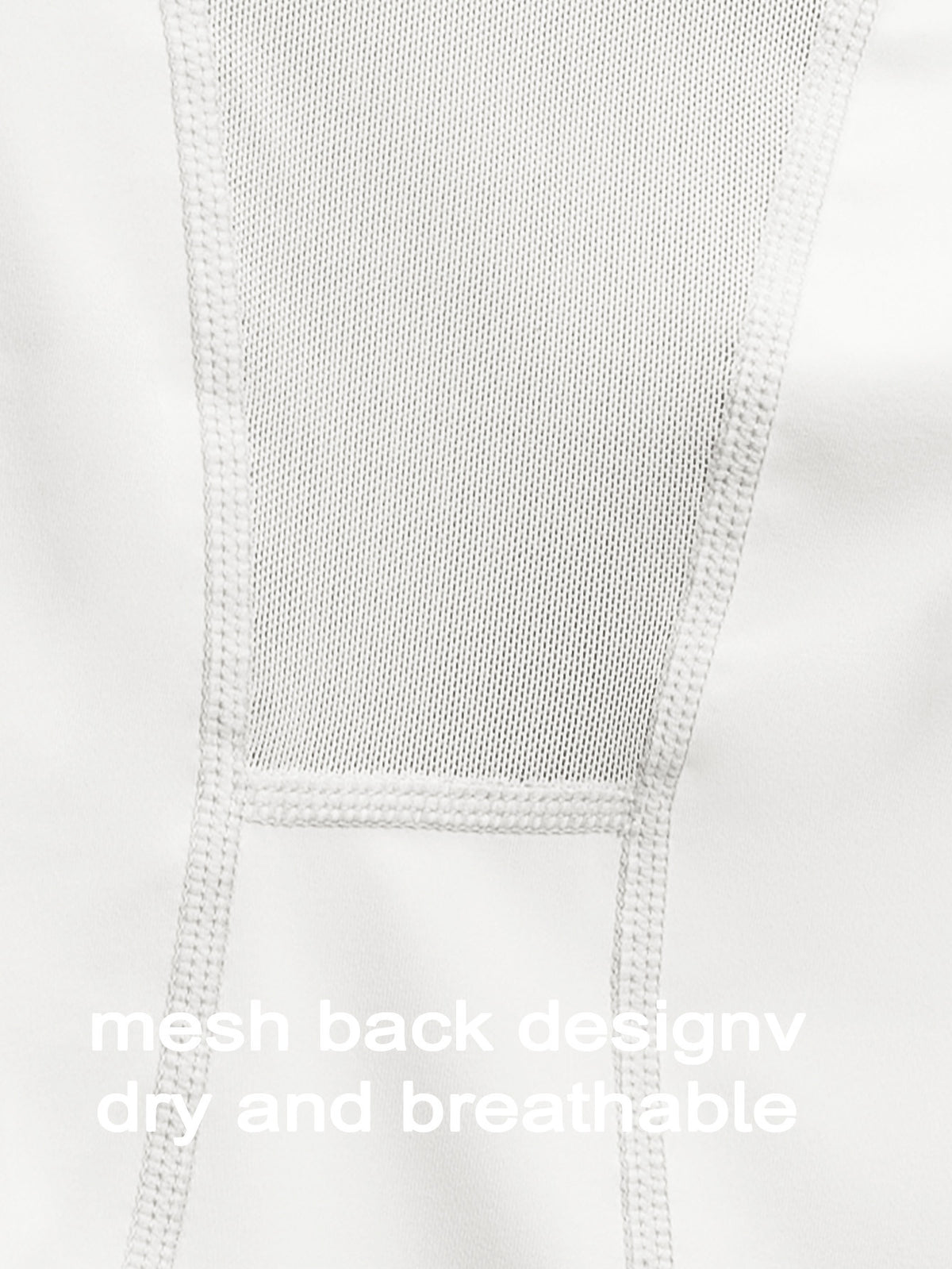 Mesh Back Panel Long Sleeve Top - White