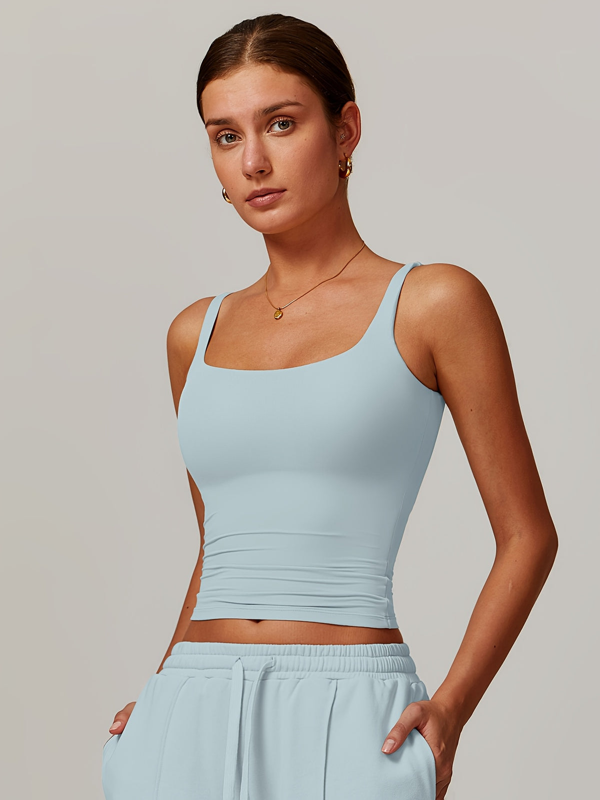 Padded Sports Cami - Light Blue