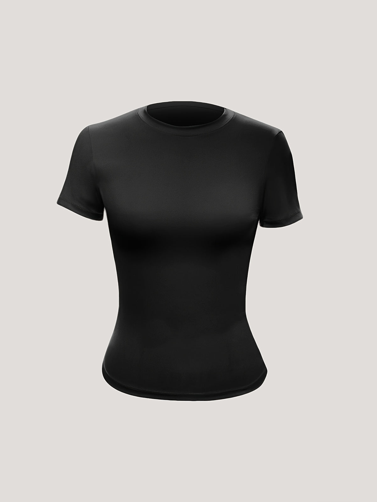 Breathable Slim Fit Sports Tee - Black