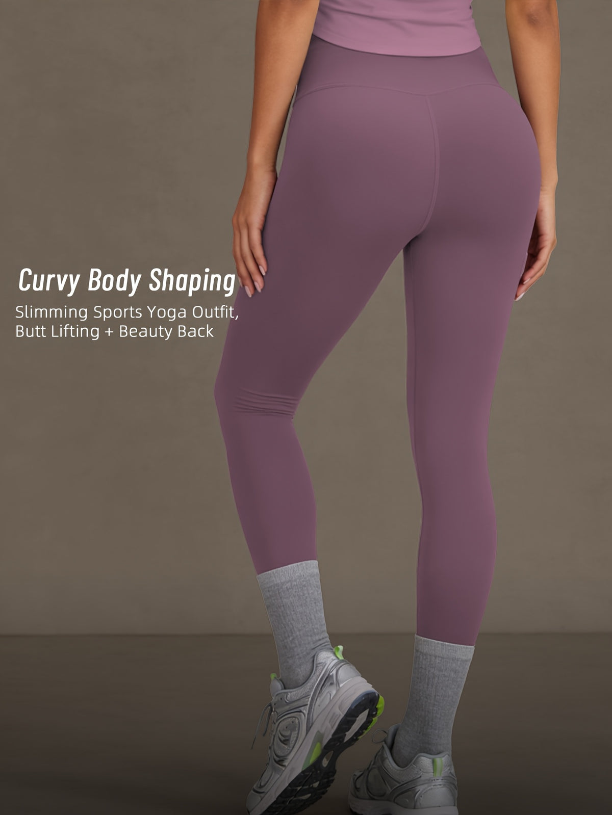 Mesh Cutout Tee & High Waist Leggings Set - Purple