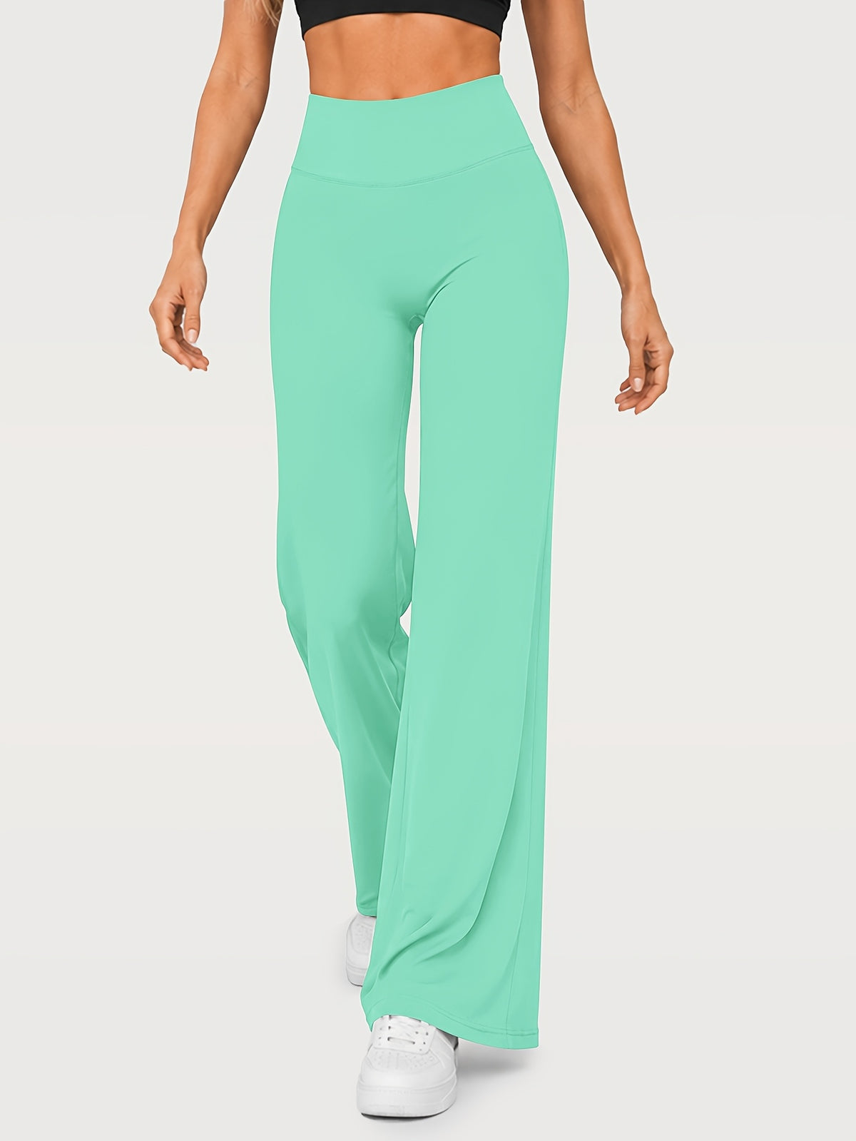 Stretch Straight Leg Yoga Pants - Mint Green