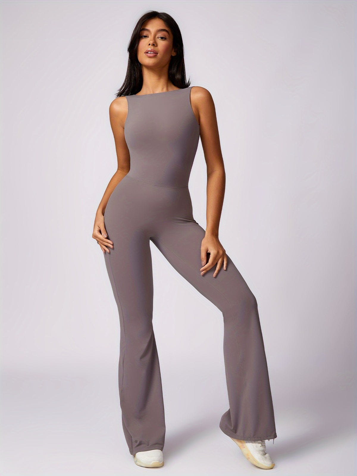 Sleeveless Yoga Bodysuit - Space Grey
