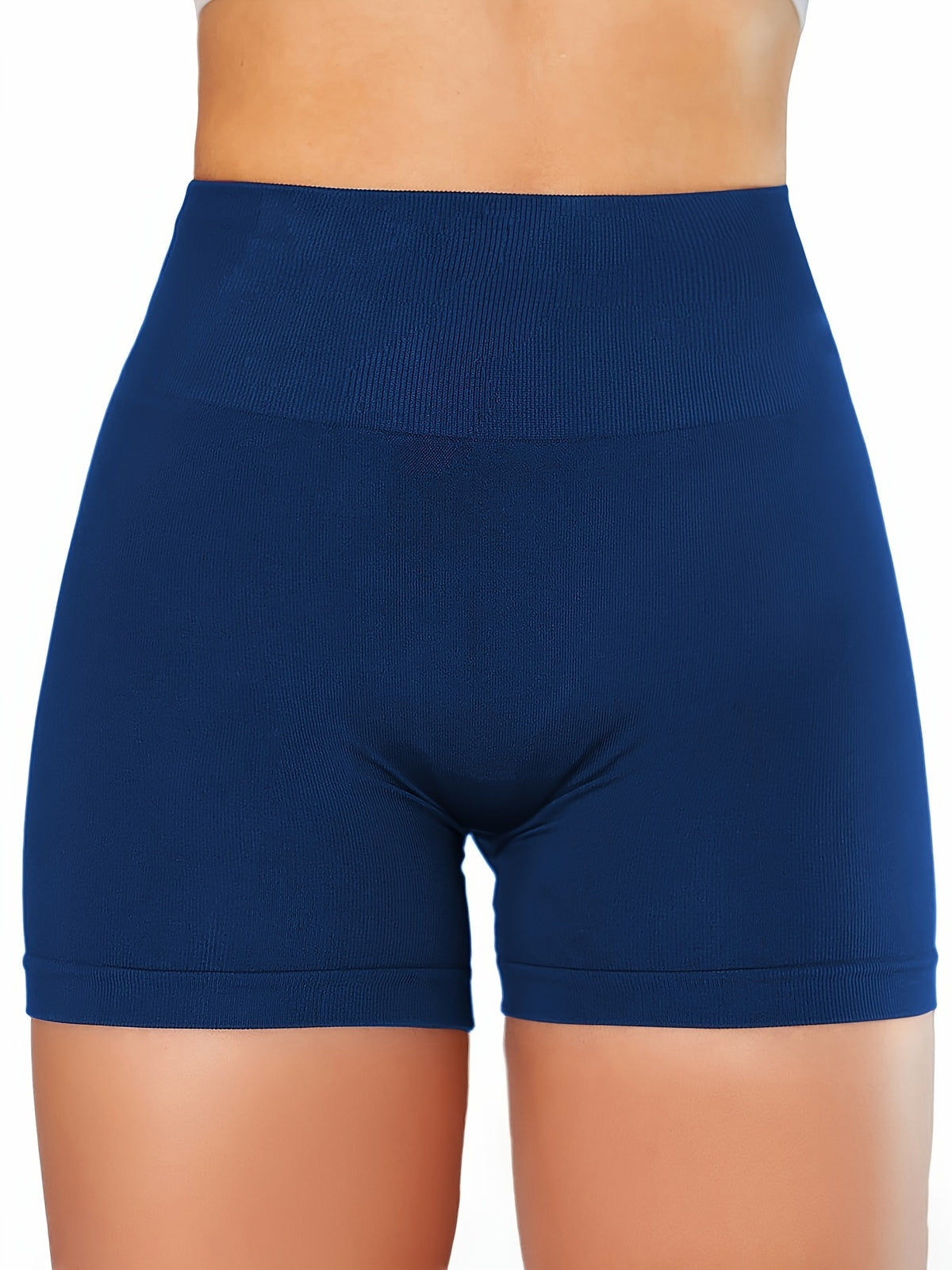 2 Pack Seamless Biker Shorts - Black+Purplish Blue