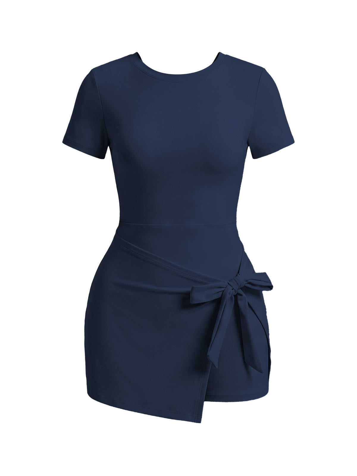 Tie Waist Wrap Tennis Dress - Navy