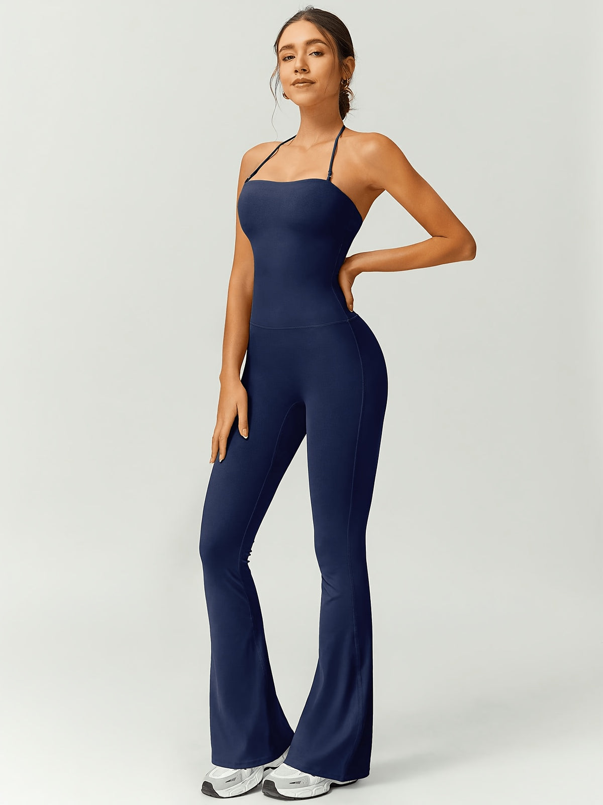 Strapless Flare Jumpsuit - Navy