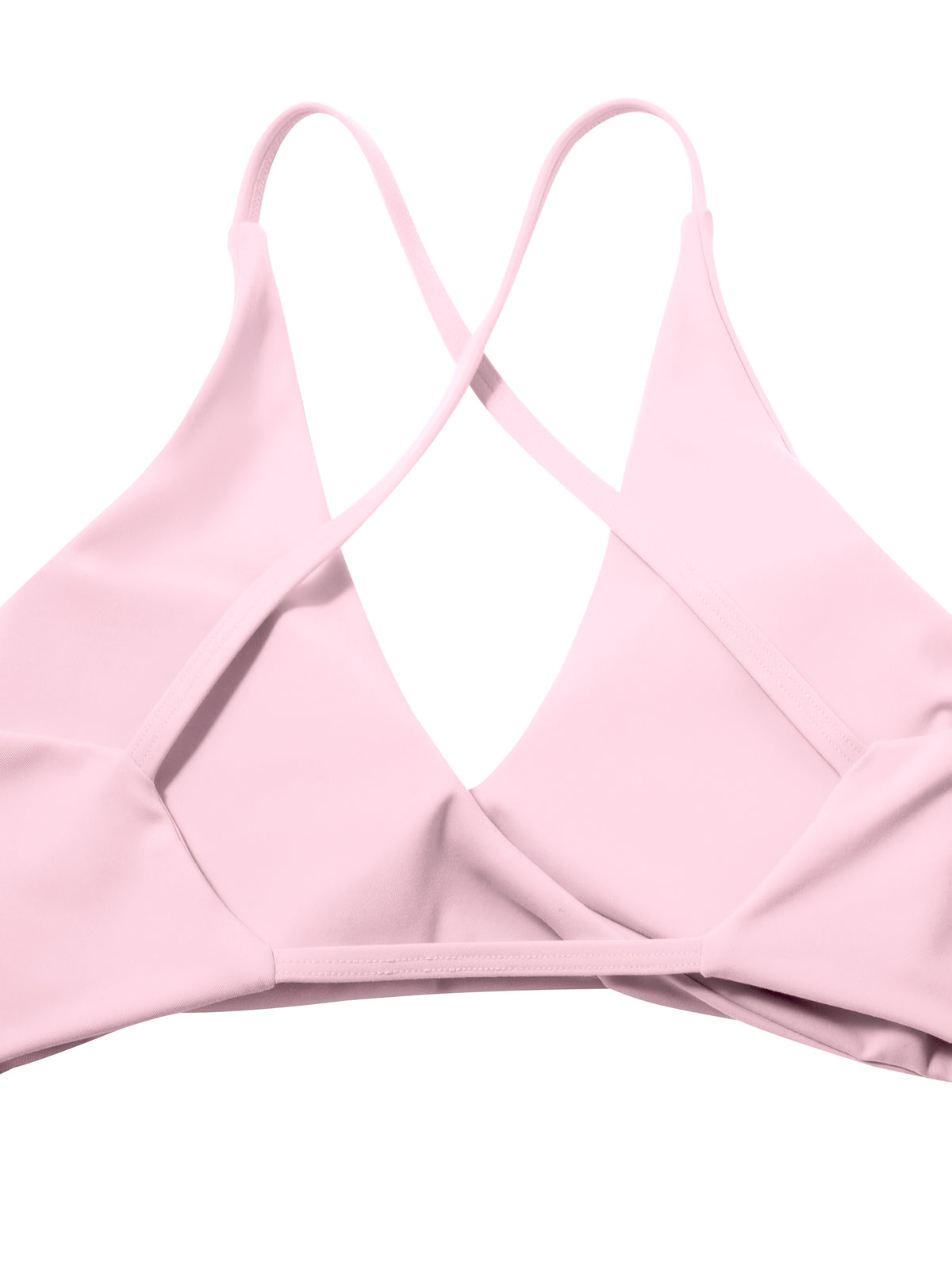 V-Neck Strap Back Padded Sports Bra - Hot Pink