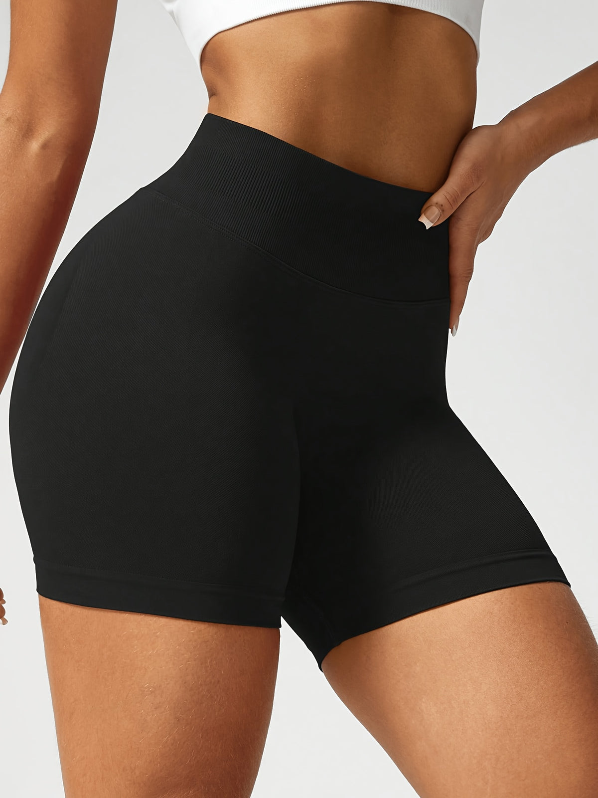 2 Pack Ribbed Shorts & Leggings - Black