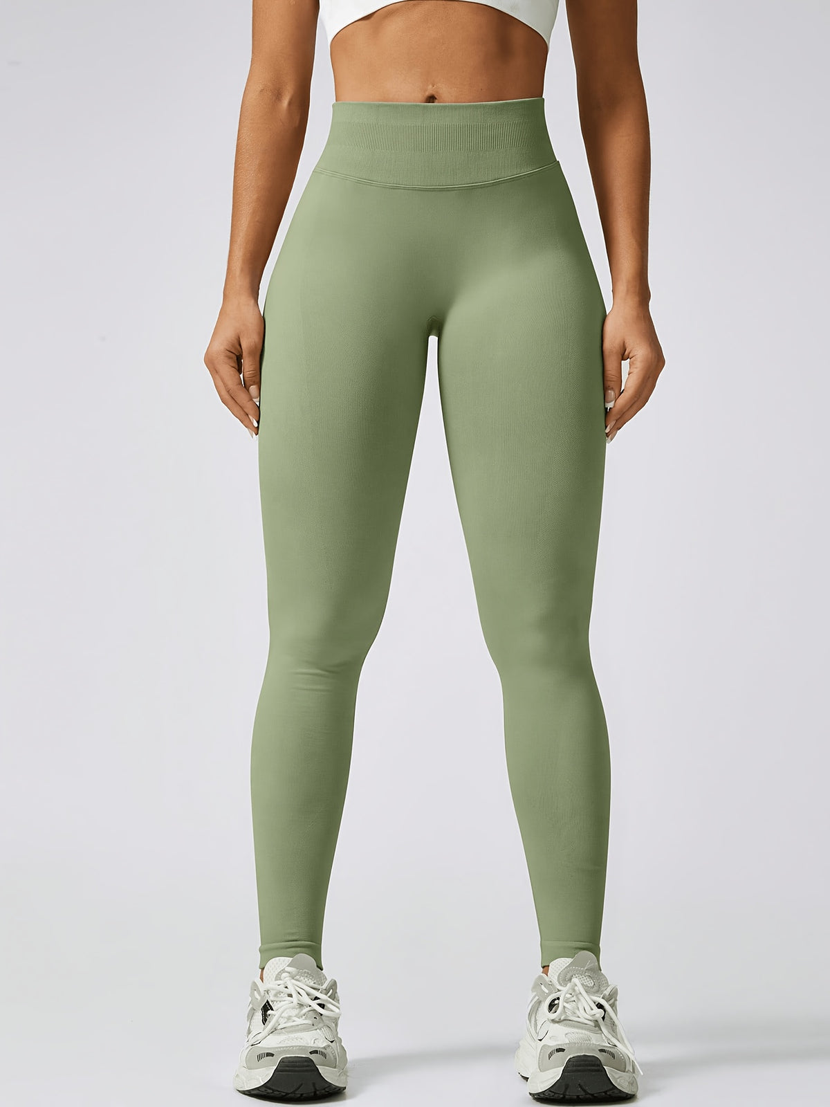 Seamless Scrunch Lifting Leggings - Moss Green
