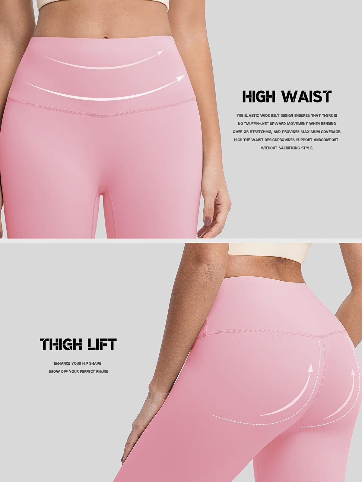 Crew Neck Tee & Leggings Set - Pink
