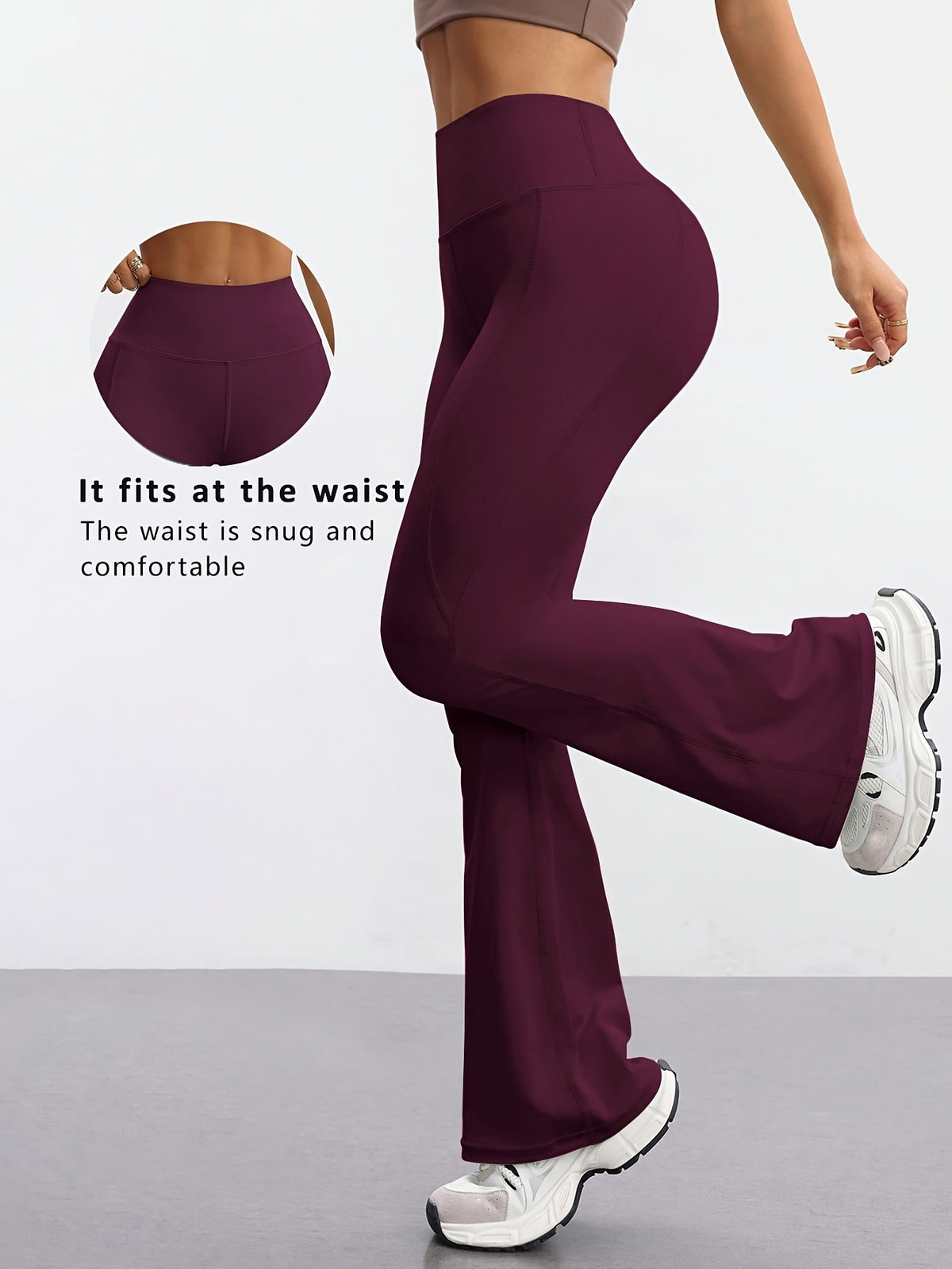 High Waist Flare Pants - Grape Purple